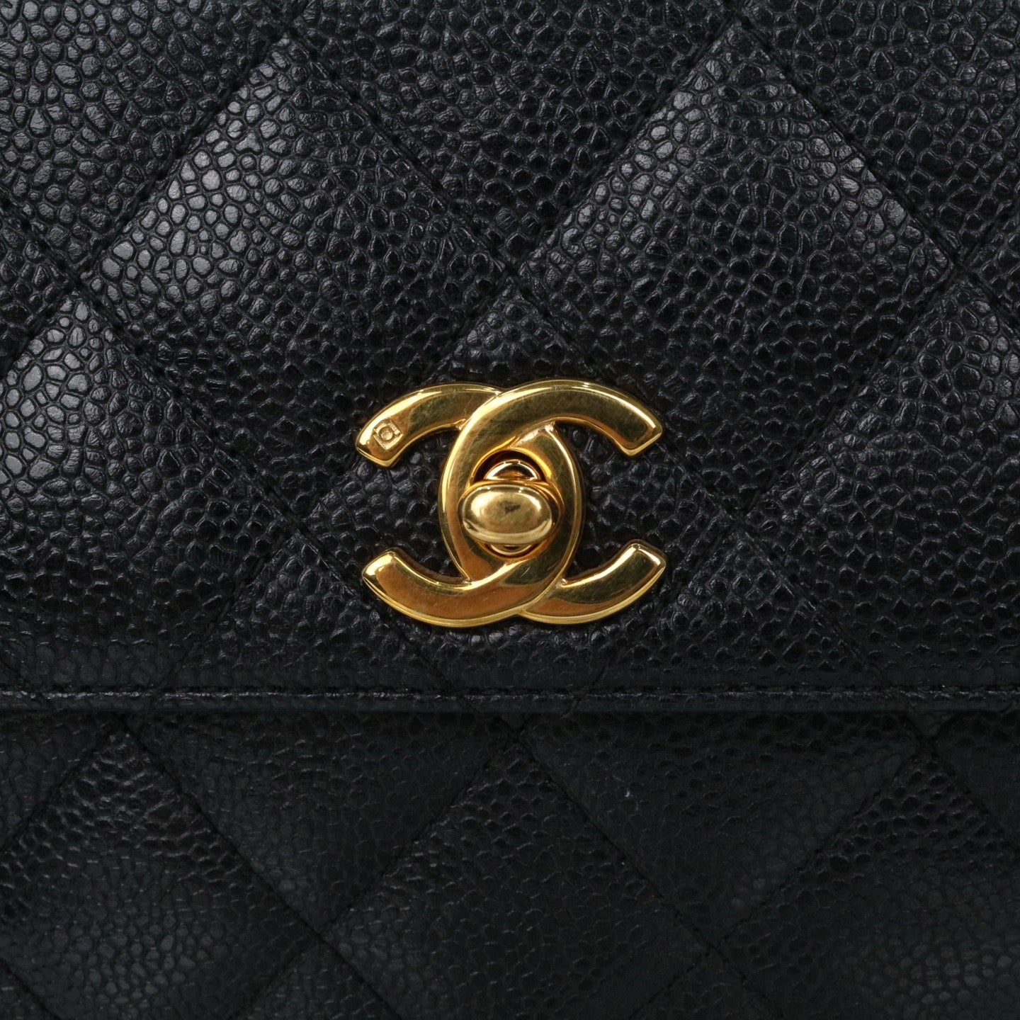 CHANEL Black Caviar Leather Box Shoulder Bag [Used]