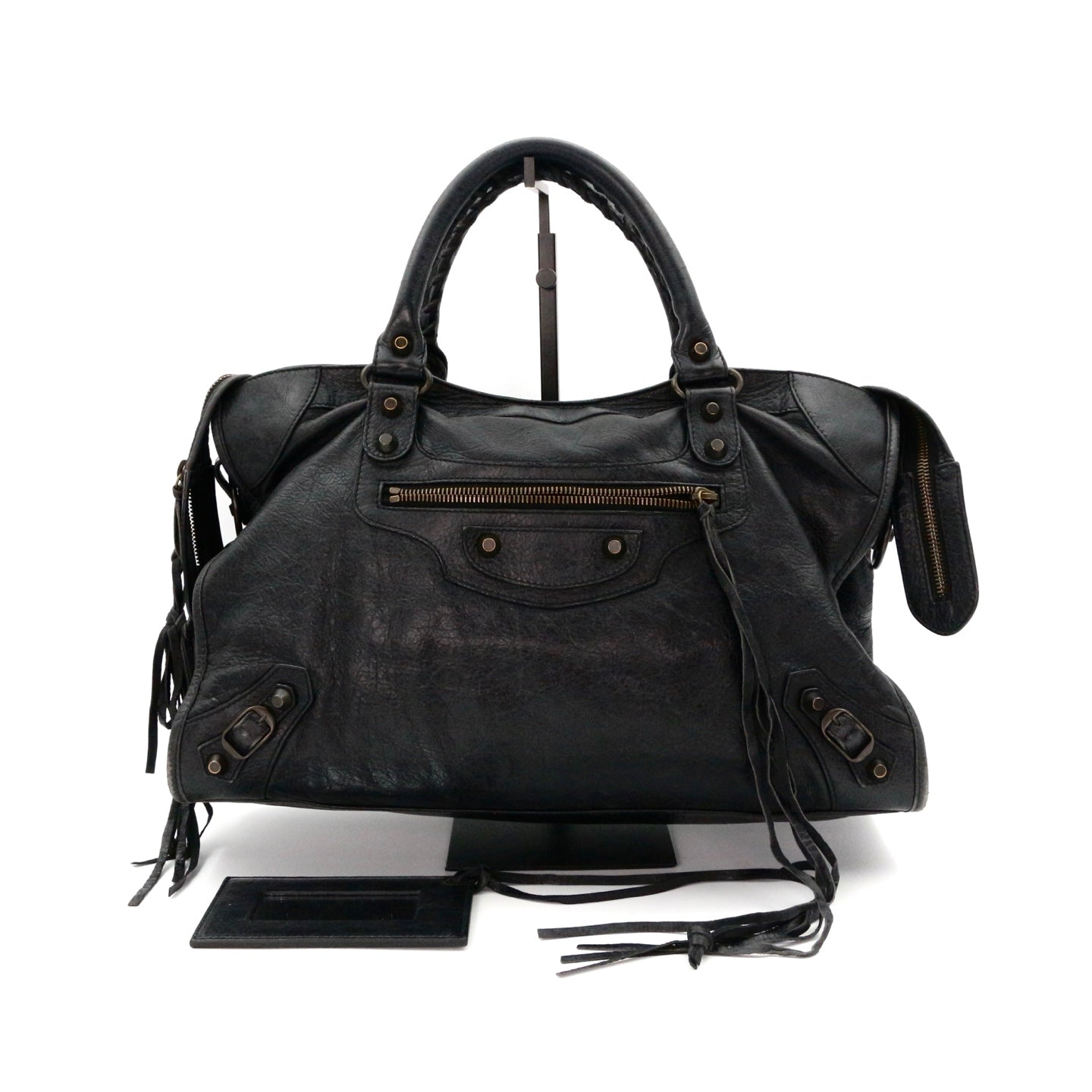Balenciaga Black Motorcycle City Big 2Way Bag with Strap [Used]