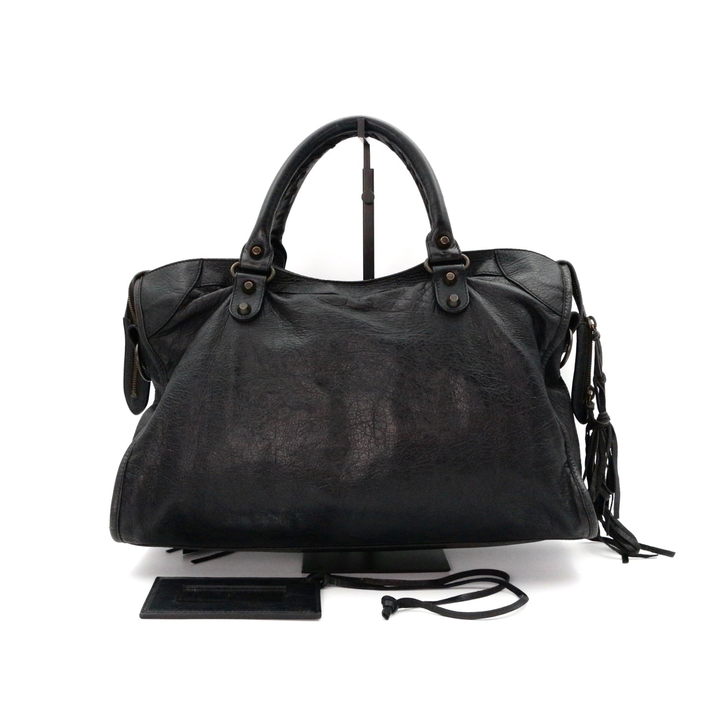 Balenciaga Black Motorcycle City Big 2Way Bag with Strap [Used]