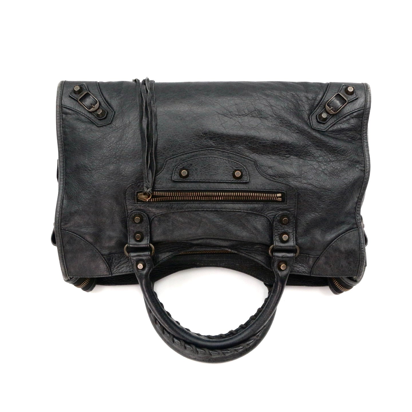 Balenciaga Black Motorcycle City Big 2Way Bag with Strap [Used]