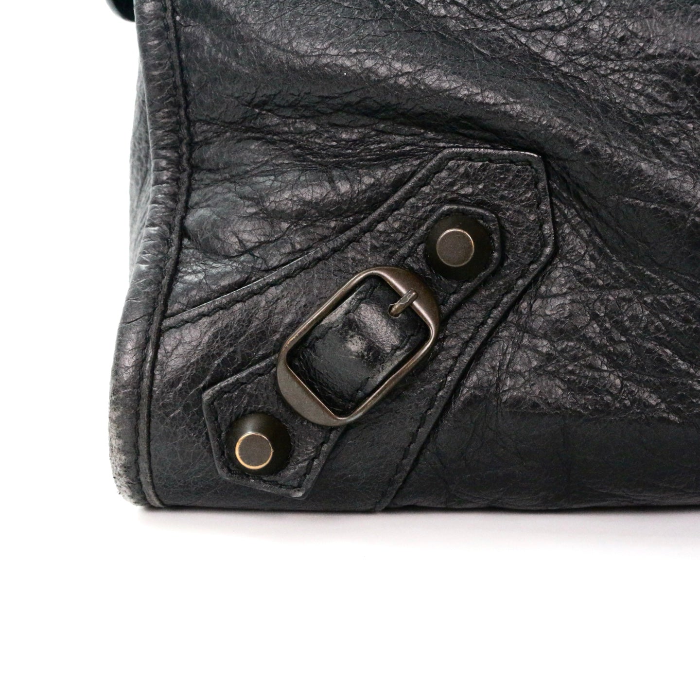 Balenciaga Black Motorcycle City Big 2Way Bag with Strap [Used]