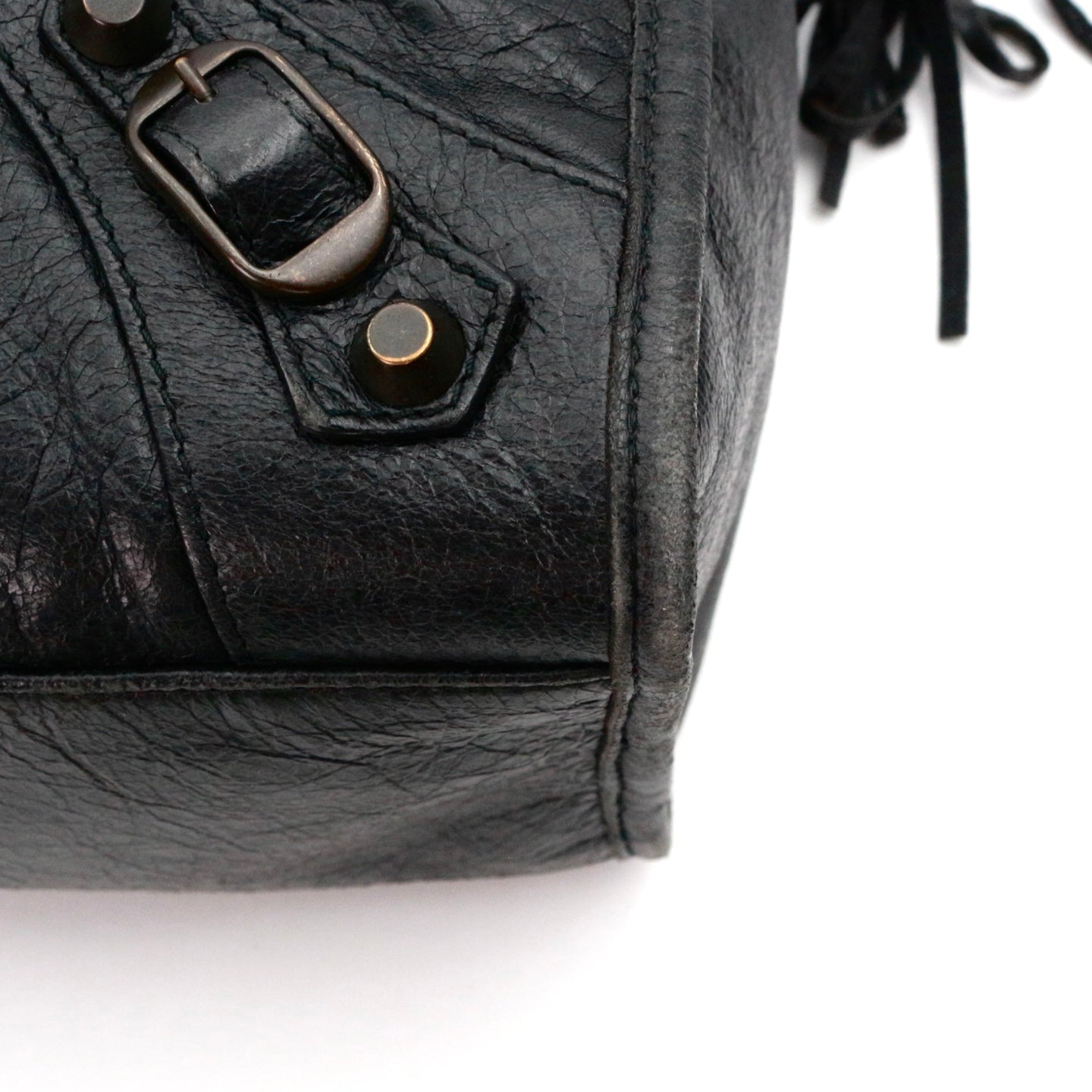 Balenciaga Black Motorcycle City Big 2Way Bag with Strap [Used]