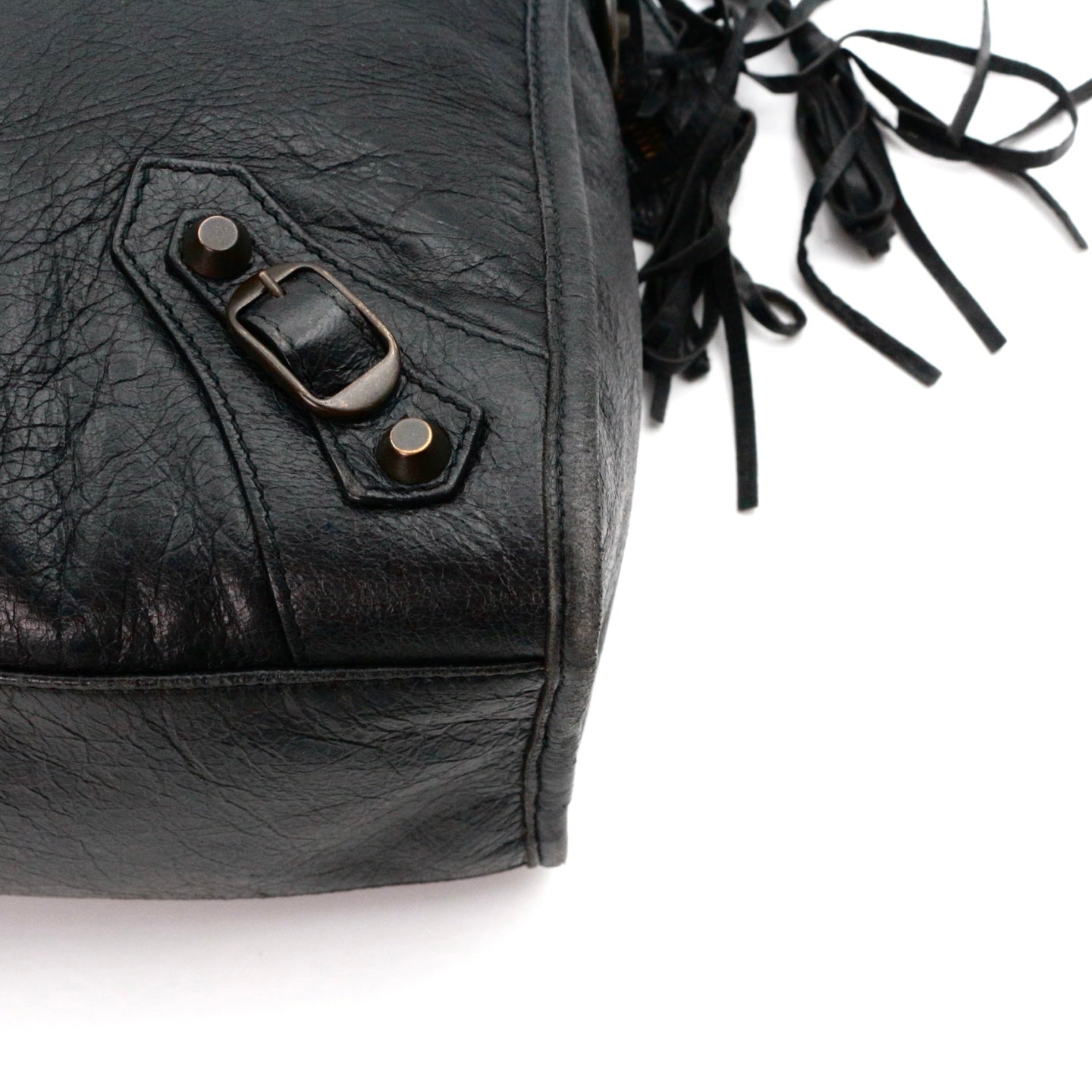 Balenciaga Black Motorcycle City Big 2Way Bag with Strap [Used]