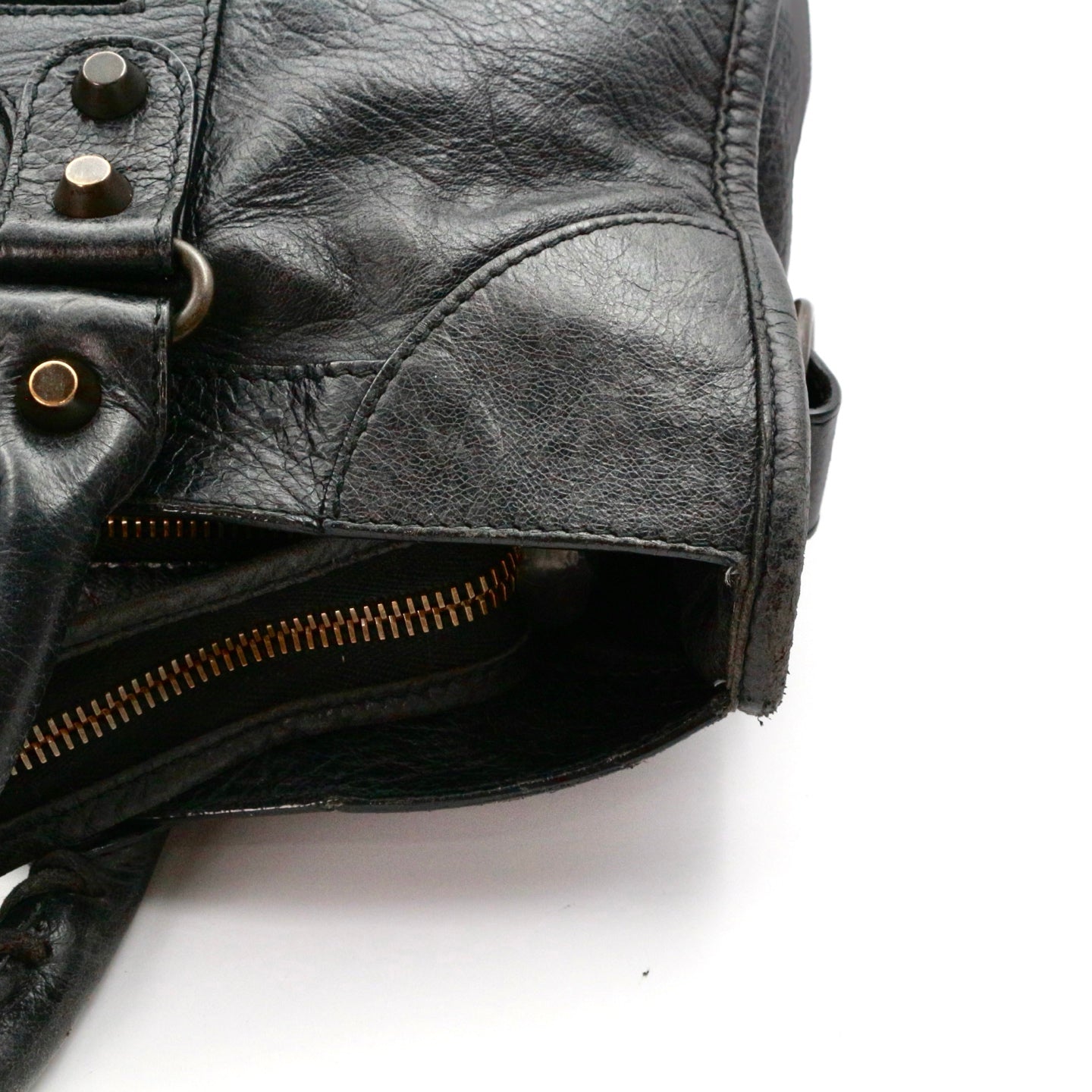 Balenciaga Black Motorcycle City Big 2Way Bag with Strap [Used]