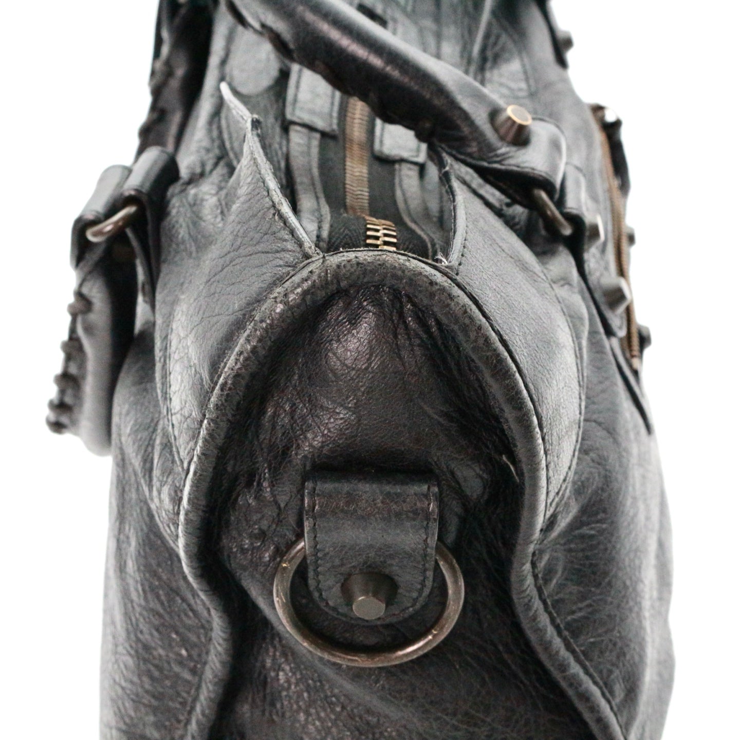 Balenciaga Black Motorcycle City Big 2Way Bag with Strap [Used]