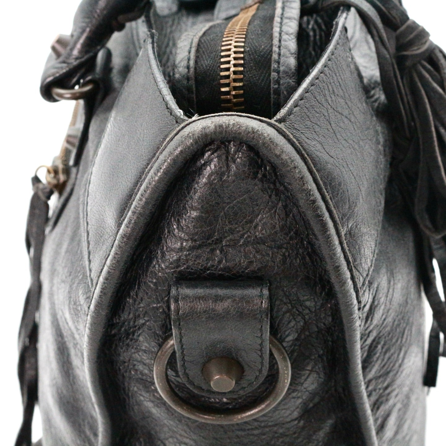 Balenciaga Black Motorcycle City Big 2Way Bag with Strap [Used]