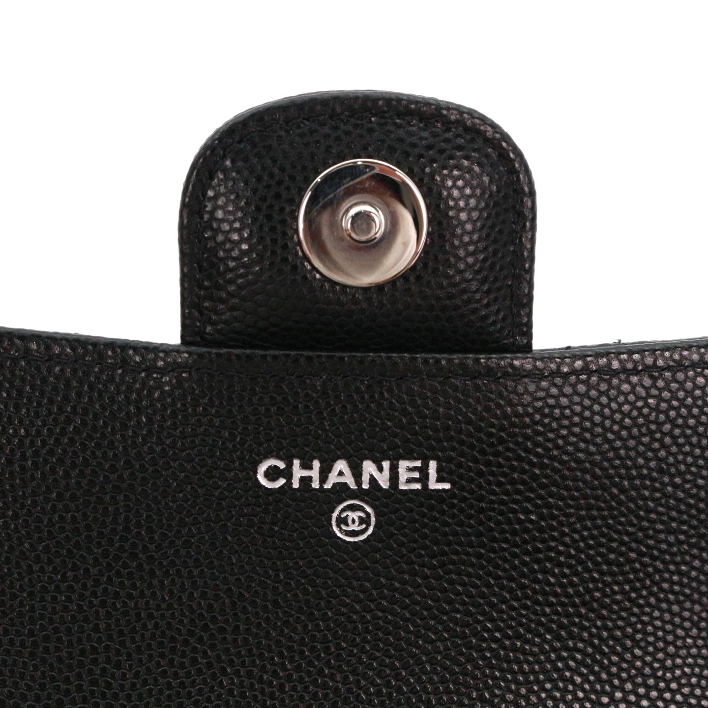 CHANEL Black Quilted Caviar Leather Chain Eyewear Case [Used]