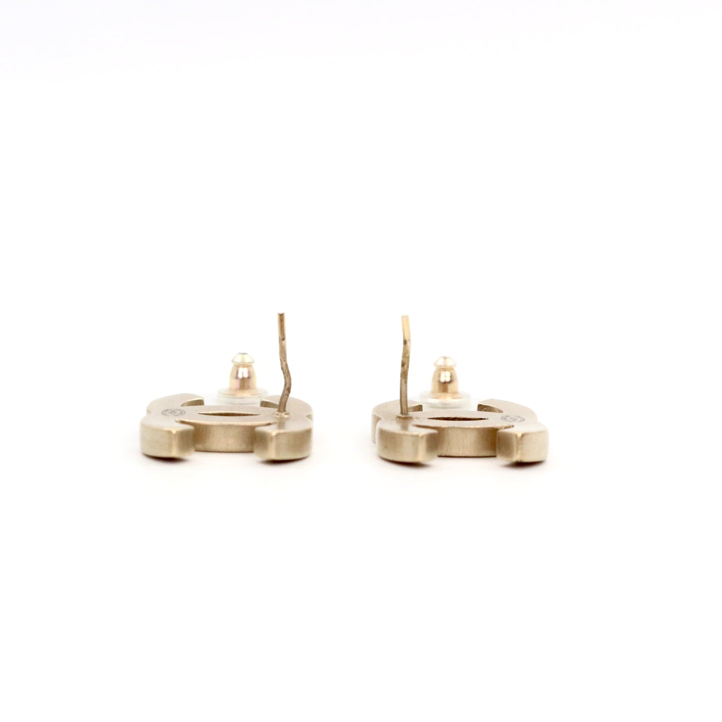 CHANEL Pink Brown & Gold Tone Large CC Earrings [Used]