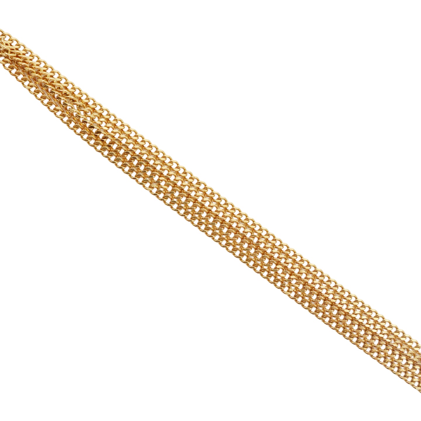 CHANEL Gold Tone Rhinestone CC Pendant Necklace [Used]