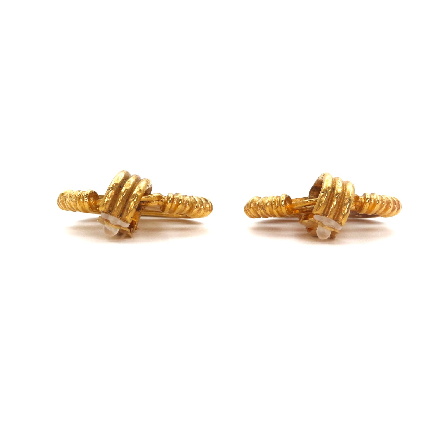 CHANEL Vintage Gold Tone Oversized CC Circle Clip-On Earrings [Used]