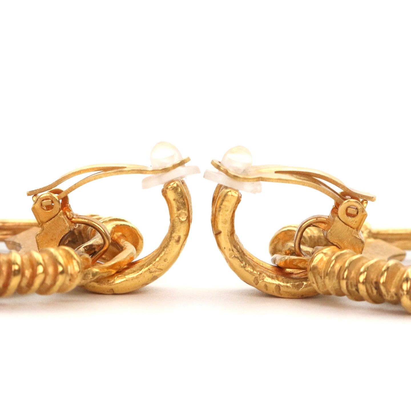 CHANEL Vintage Gold Tone Oversized CC Circle Clip-On Earrings [Used]