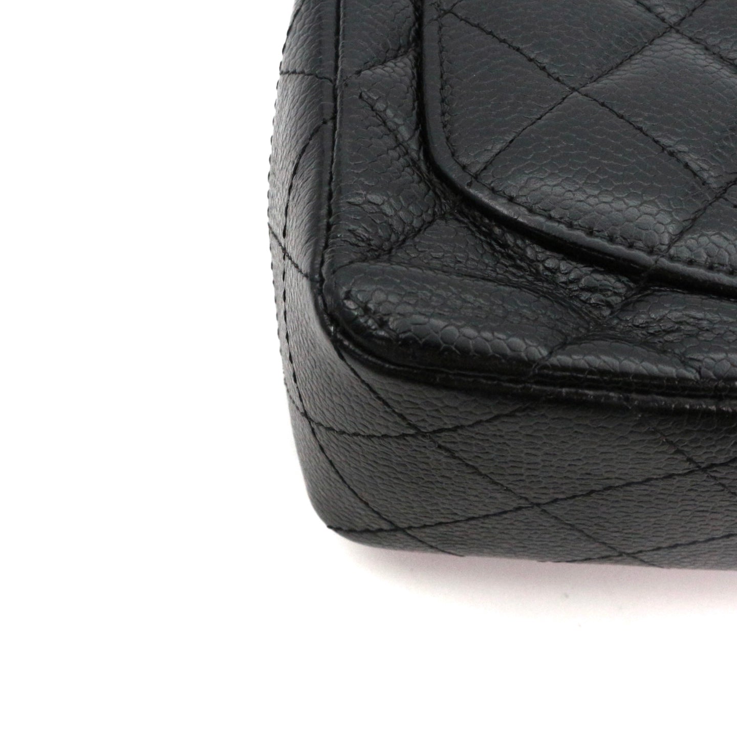 CHANEL Black Caviar Quilted Mini Flap Bag with Gold Hardware [Used]