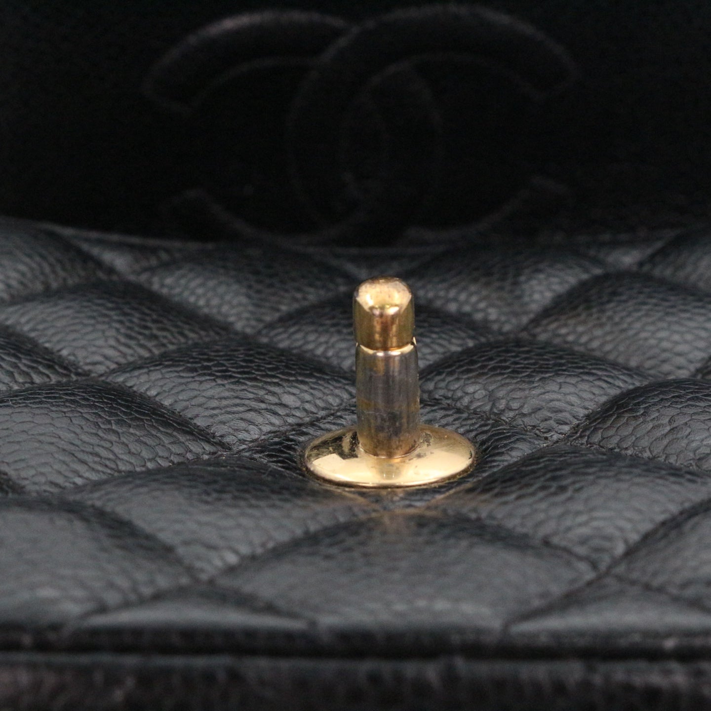 CHANEL Black Caviar Quilted Mini Flap Bag with Gold Hardware [Used]