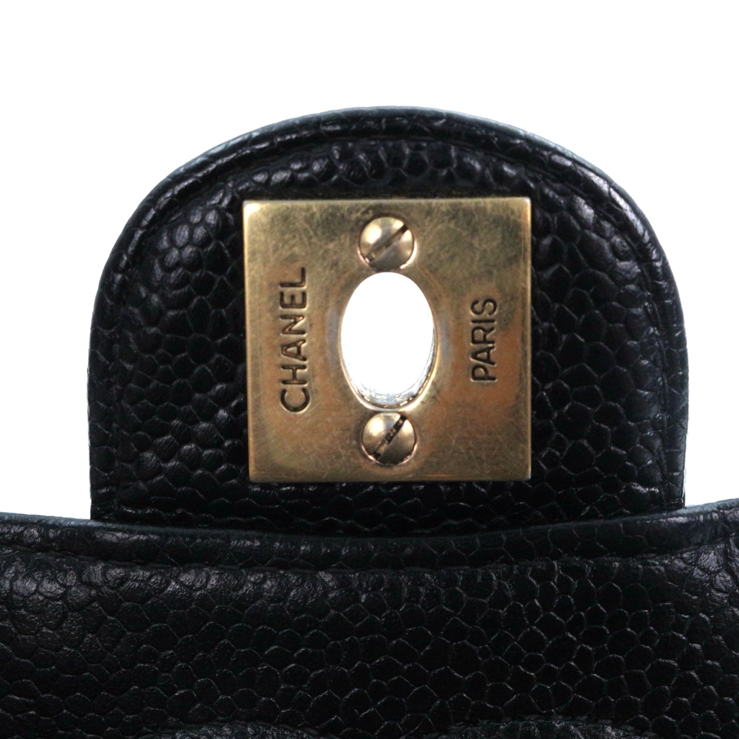 CHANEL Black Caviar Quilted Mini Flap Bag with Gold Hardware [Used]