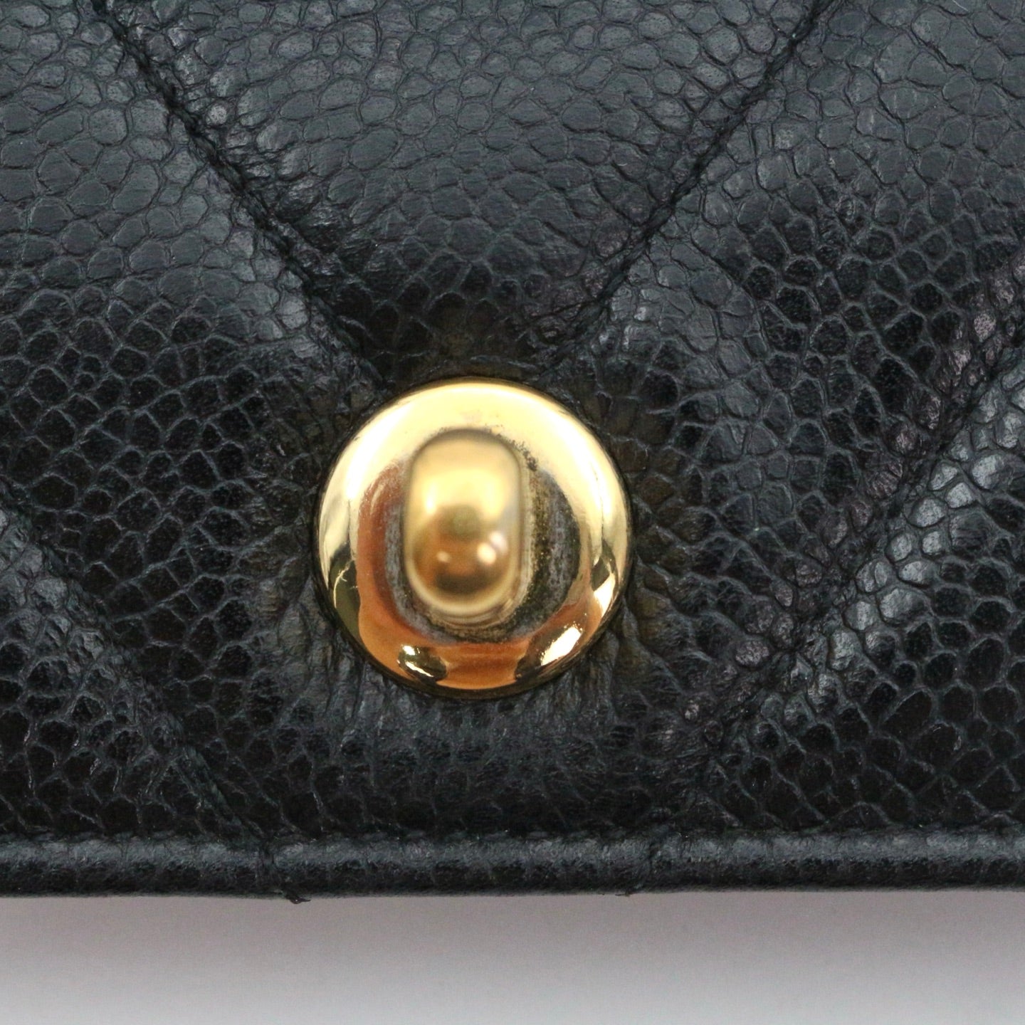 CHANEL Black Caviar Chevron Waist Bag with Gold Hardware [Used]