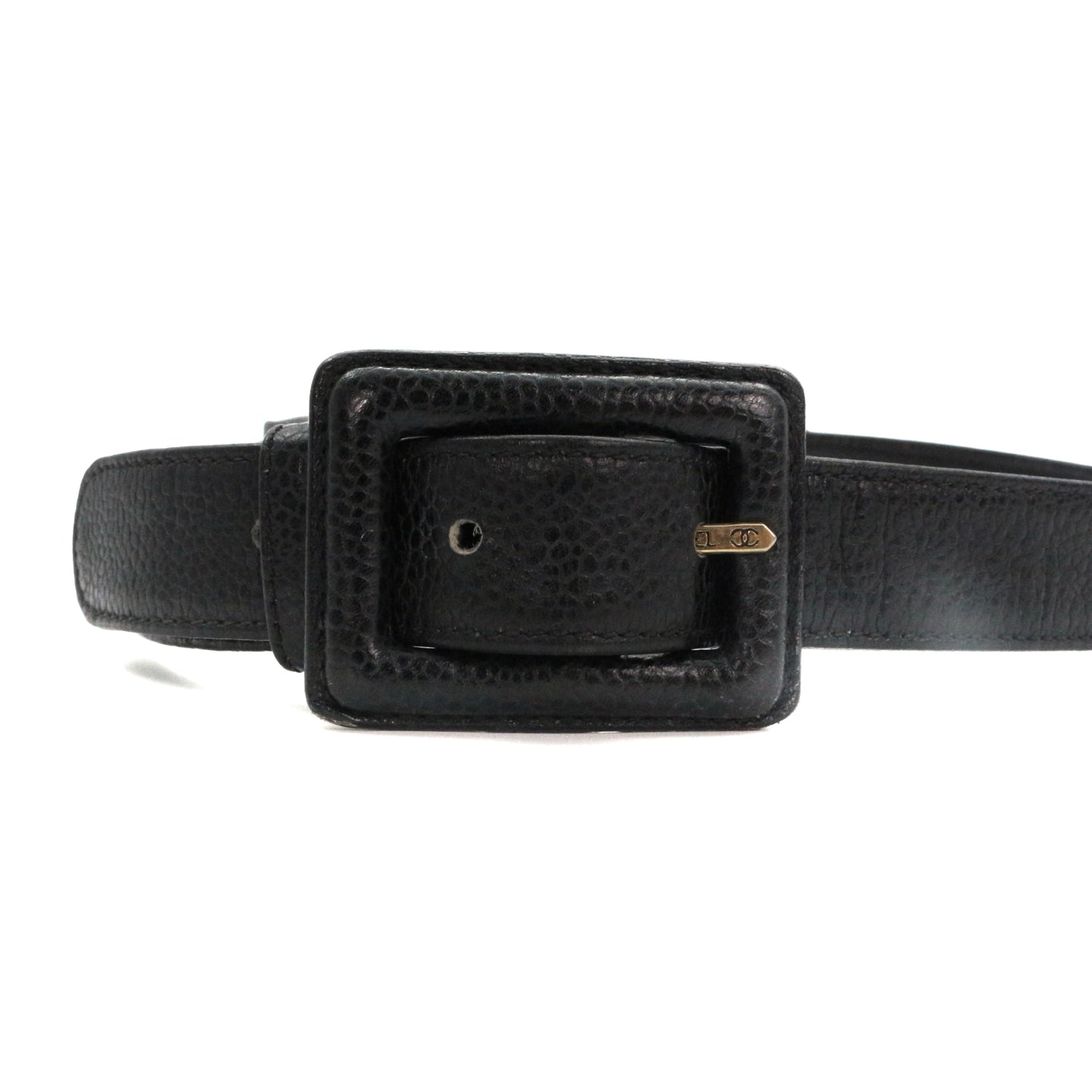CHANEL Black Caviar Chevron Waist Bag with Gold Hardware [Used]