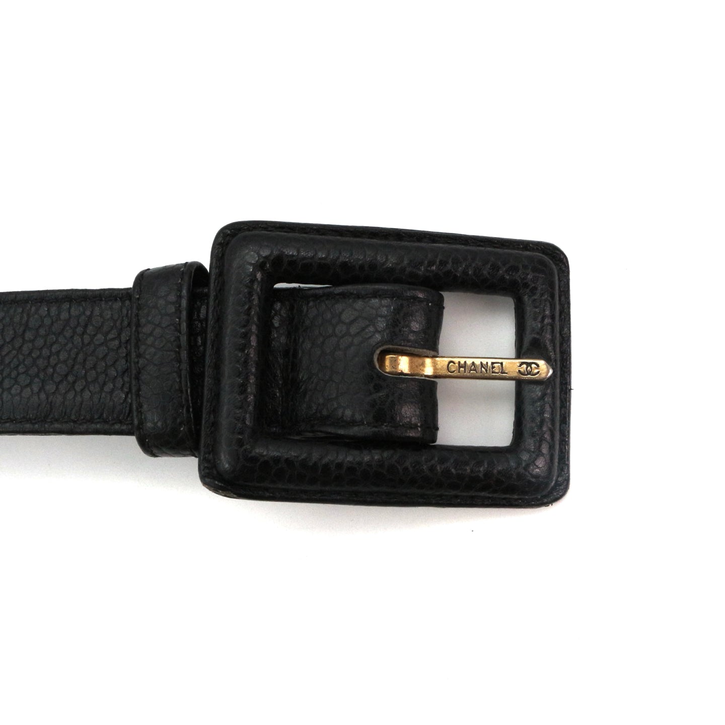CHANEL Black Caviar Chevron Waist Bag with Gold Hardware [Used]