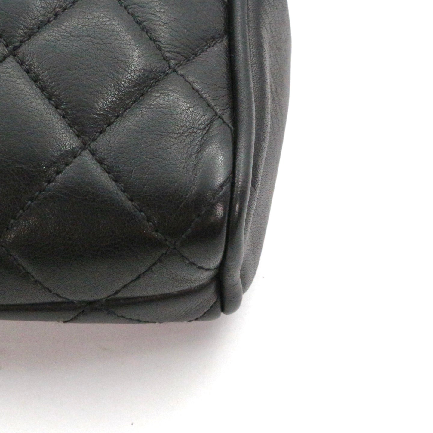 CHANEL Black Lambskin Quilted CC Charm Waist Bag with Gold Hardware [Used]