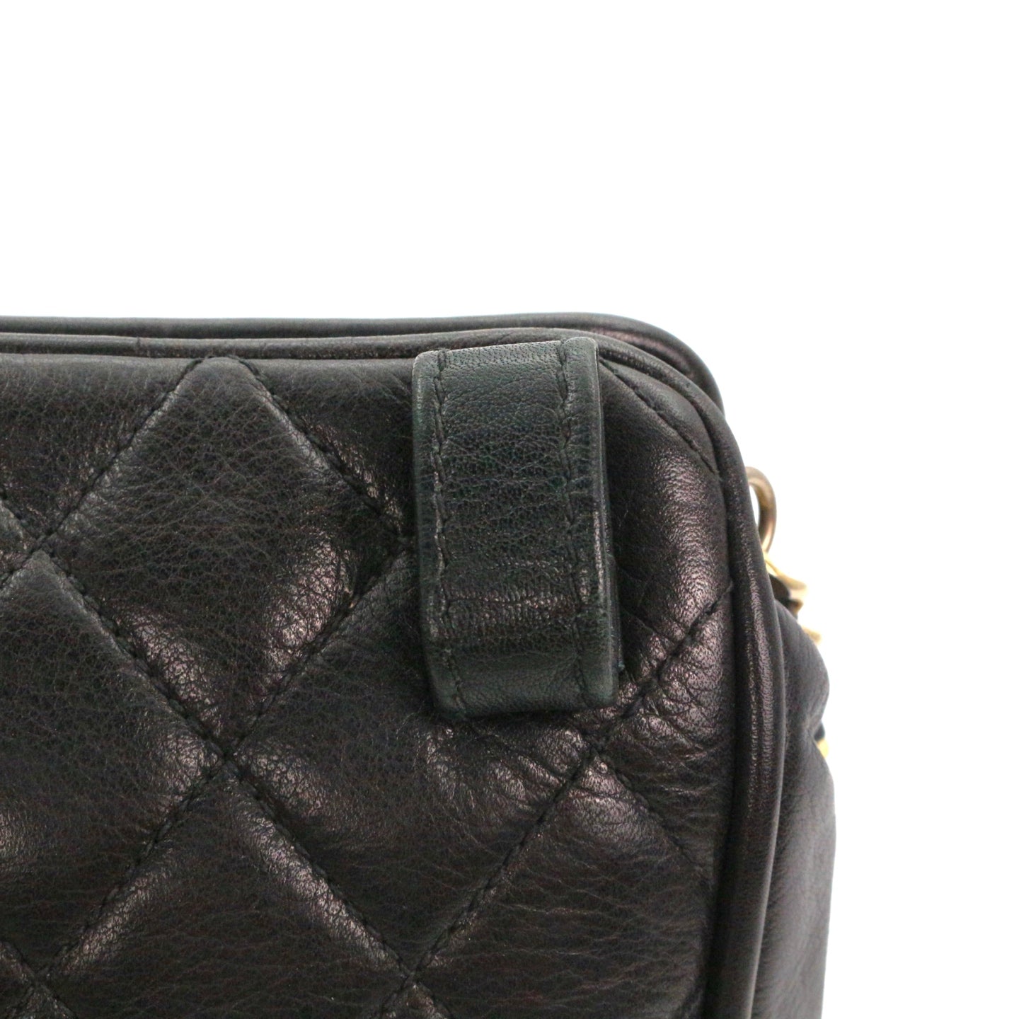 CHANEL Black Lambskin Quilted CC Charm Waist Bag with Gold Hardware [Used]