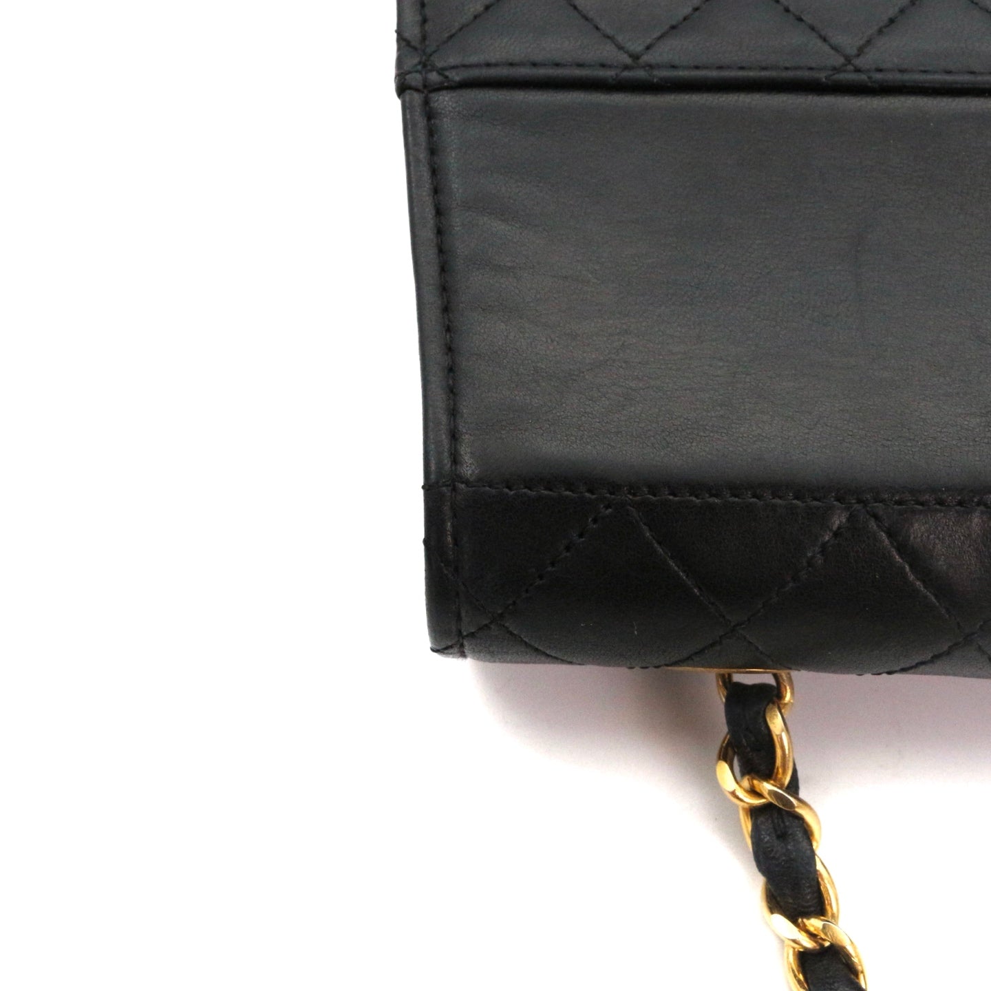CHANEL Black Lambskin Quilted 2.55 Kelly-Style Chain Shoulder Bag with Card Holder [Used]
