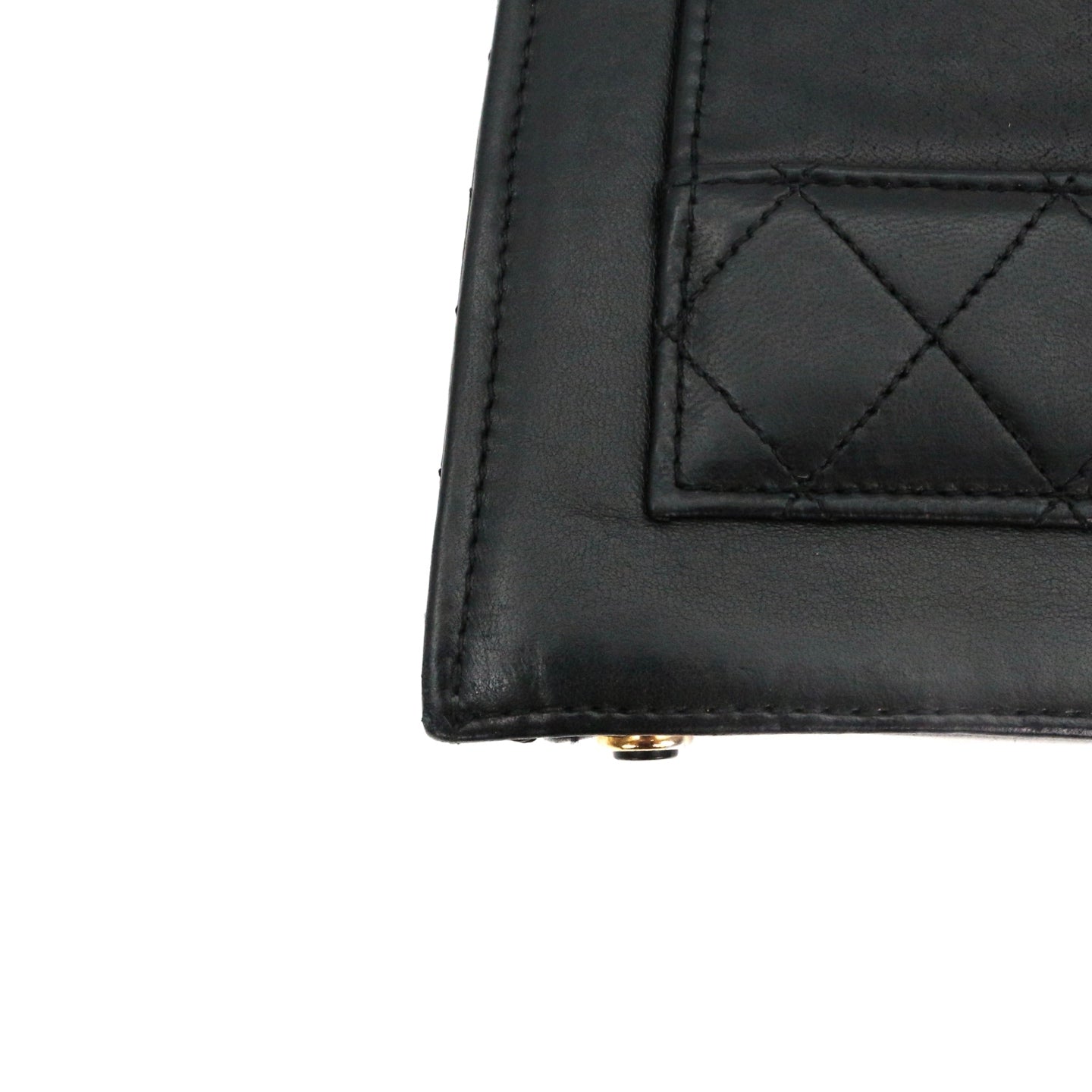 CHANEL Black Lambskin Quilted 2.55 Kelly-Style Chain Shoulder Bag with Card Holder [Used]