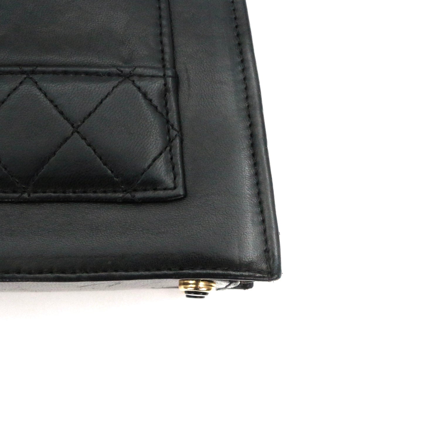 CHANEL Black Lambskin Quilted 2.55 Kelly-Style Chain Shoulder Bag with Card Holder [Used]