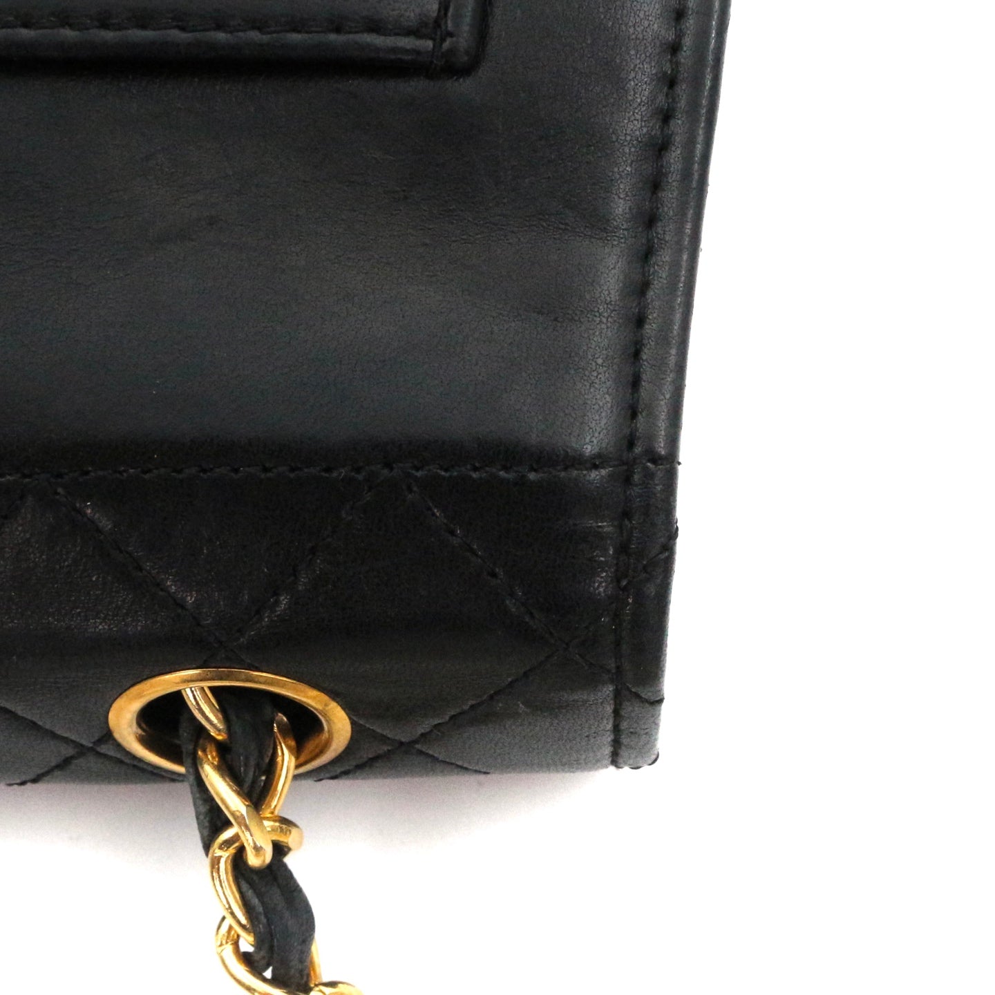 CHANEL Black Lambskin Quilted 2.55 Kelly-Style Chain Shoulder Bag with Card Holder [Used]