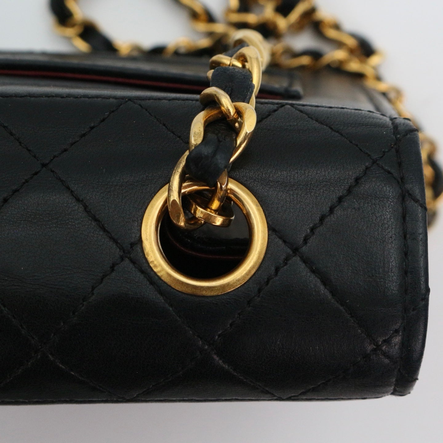 CHANEL Black Lambskin Quilted 2.55 Kelly-Style Chain Shoulder Bag with Card Holder [Used]