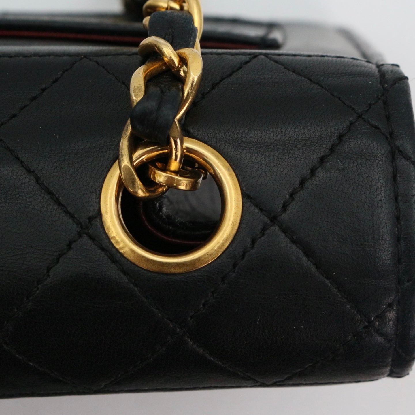 CHANEL Black Lambskin Quilted 2.55 Kelly-Style Chain Shoulder Bag with Card Holder [Used]