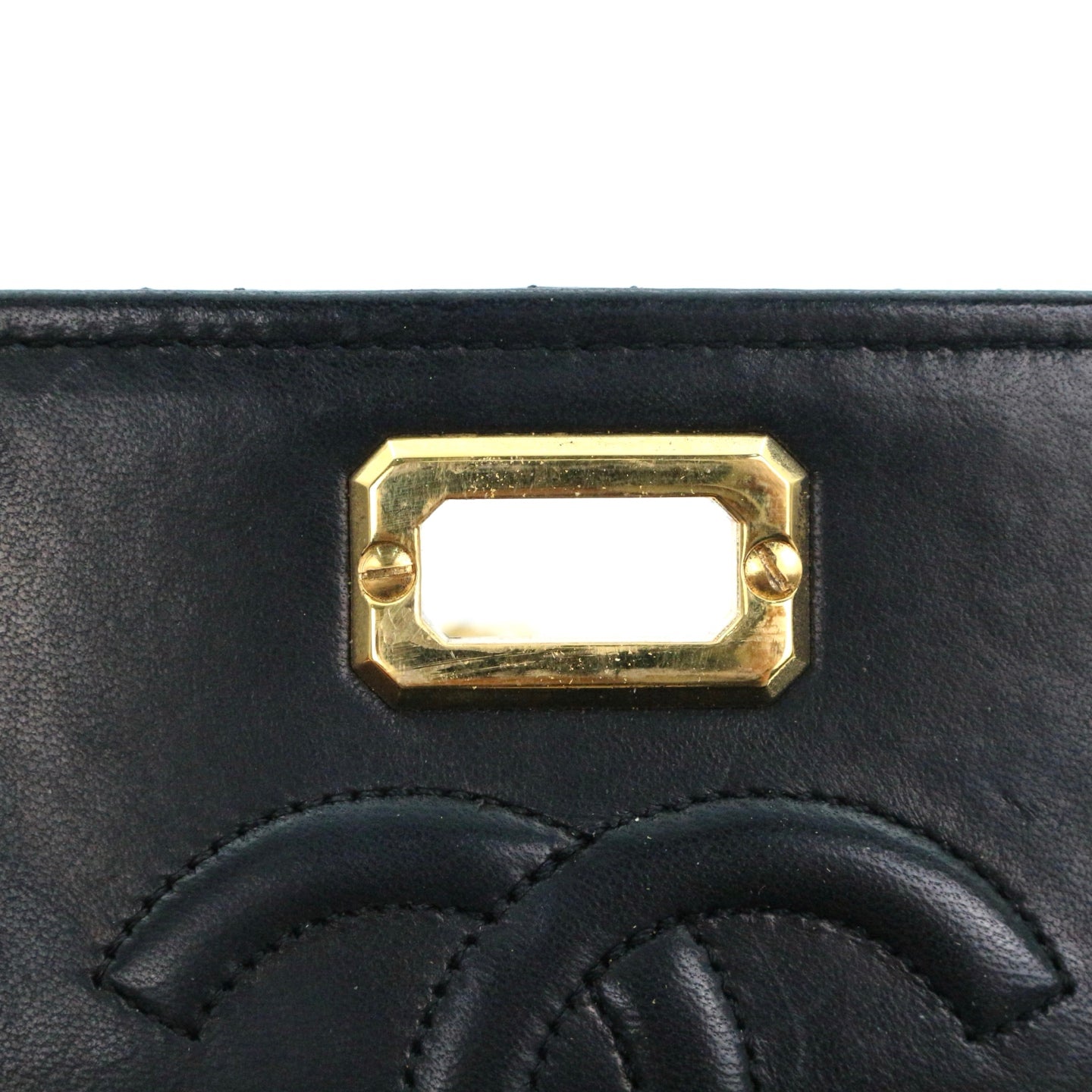 CHANEL Black Lambskin Quilted 2.55 Kelly-Style Chain Shoulder Bag with Card Holder [Used]