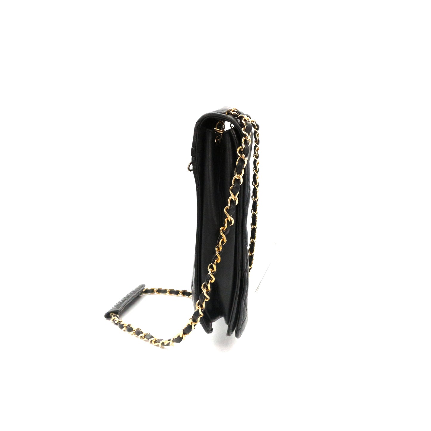 CHANEL Black Lambskin Quilted Large Flap Chain Shoulder Bag [Used]