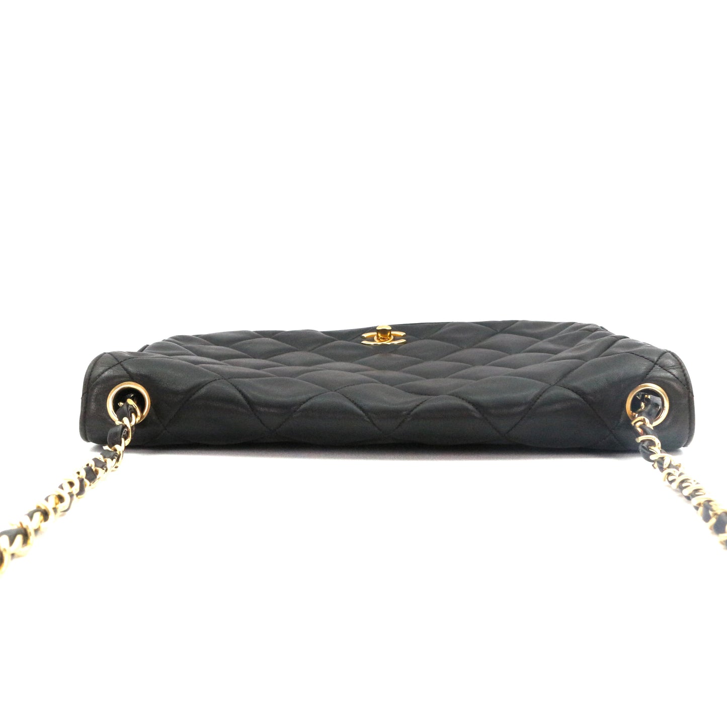 CHANEL Black Lambskin Quilted Large Flap Chain Shoulder Bag [Used]