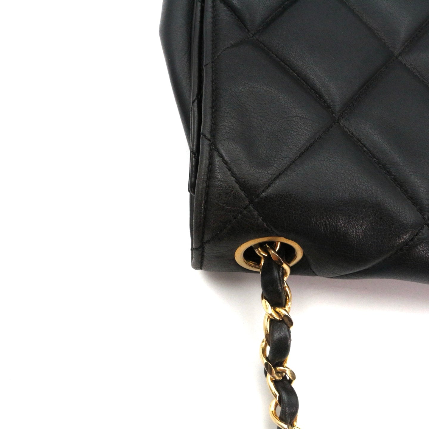 CHANEL Black Lambskin Quilted Large Flap Chain Shoulder Bag [Used]