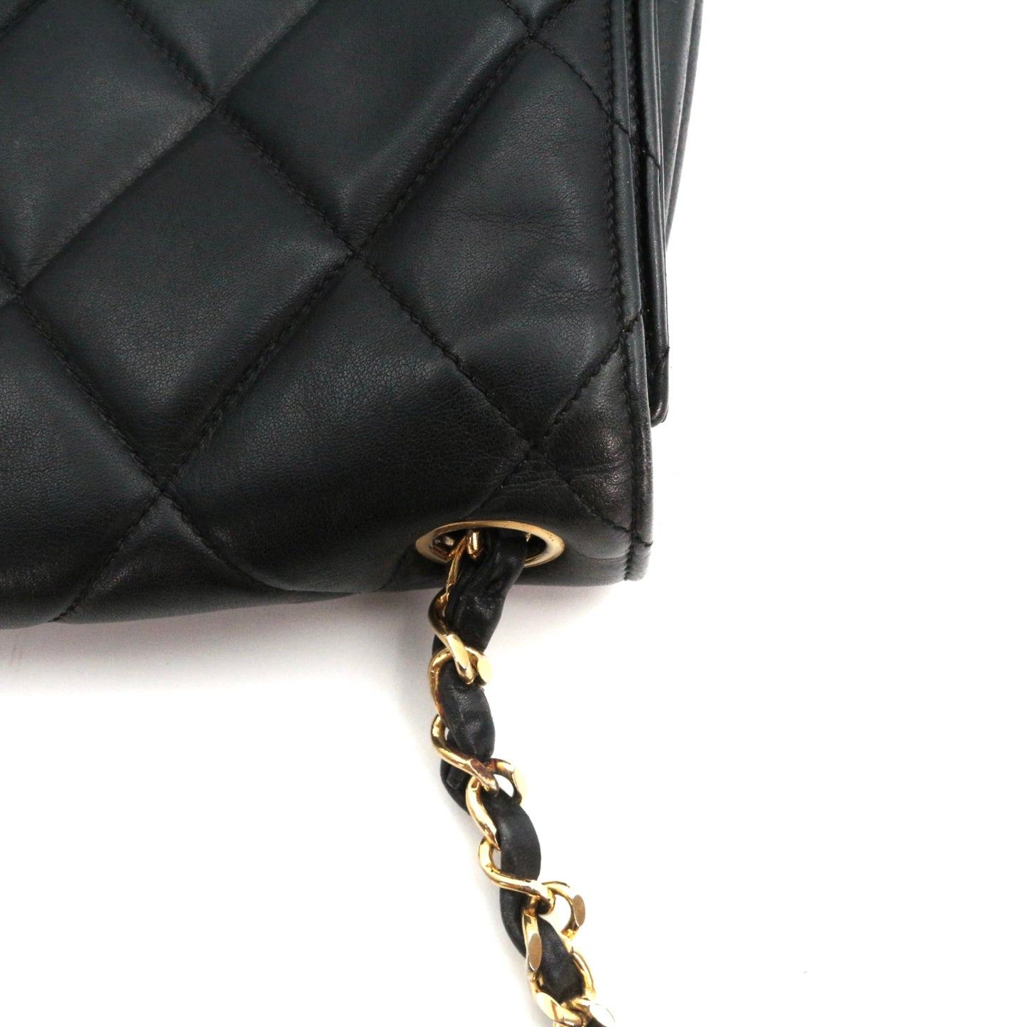 CHANEL Black Lambskin Quilted Large Flap Chain Shoulder Bag [Used]