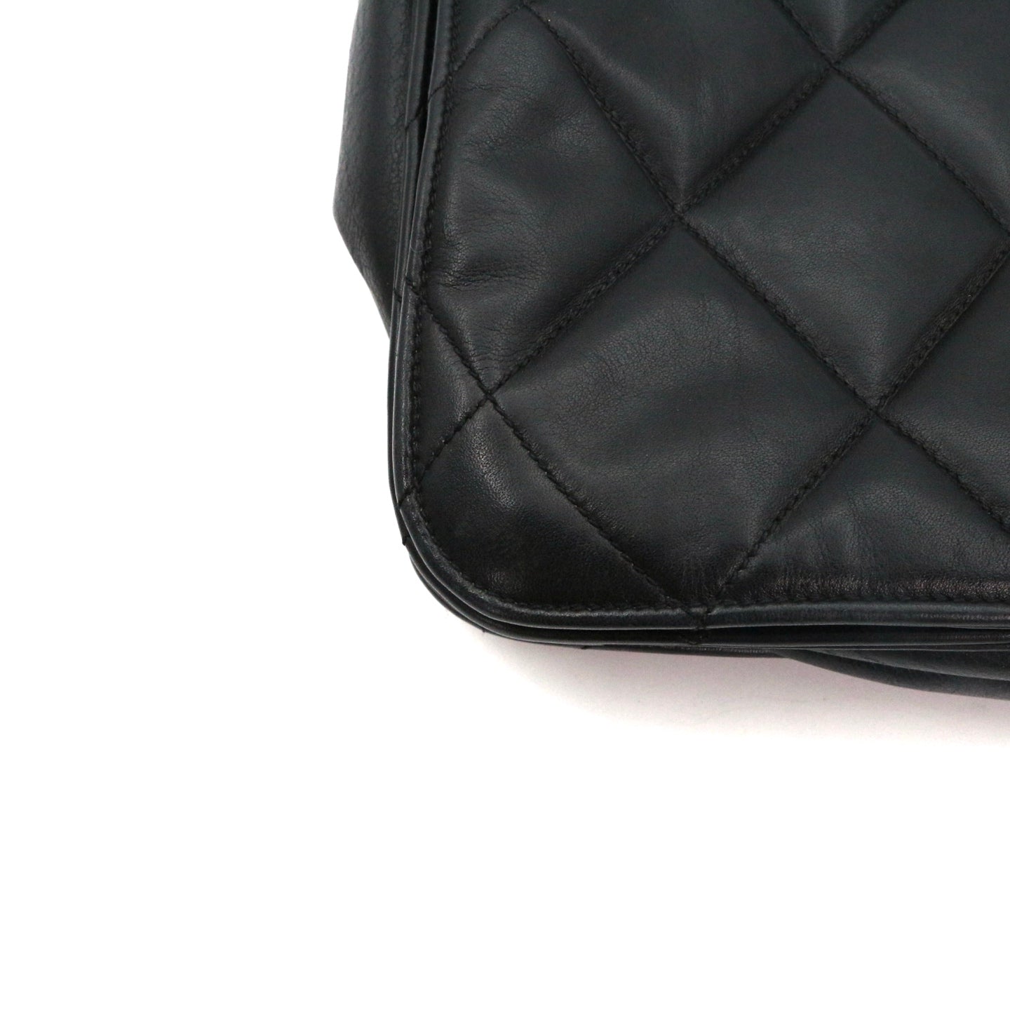 CHANEL Black Lambskin Quilted Large Flap Chain Shoulder Bag [Used]