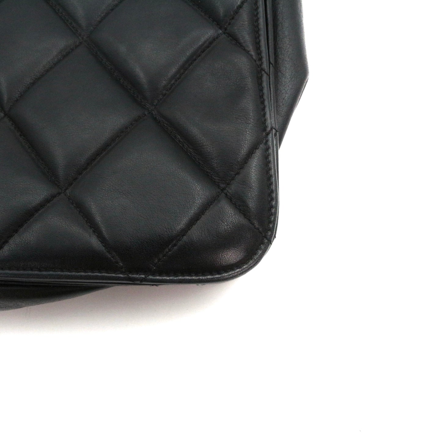 CHANEL Black Lambskin Quilted Large Flap Chain Shoulder Bag [Used]
