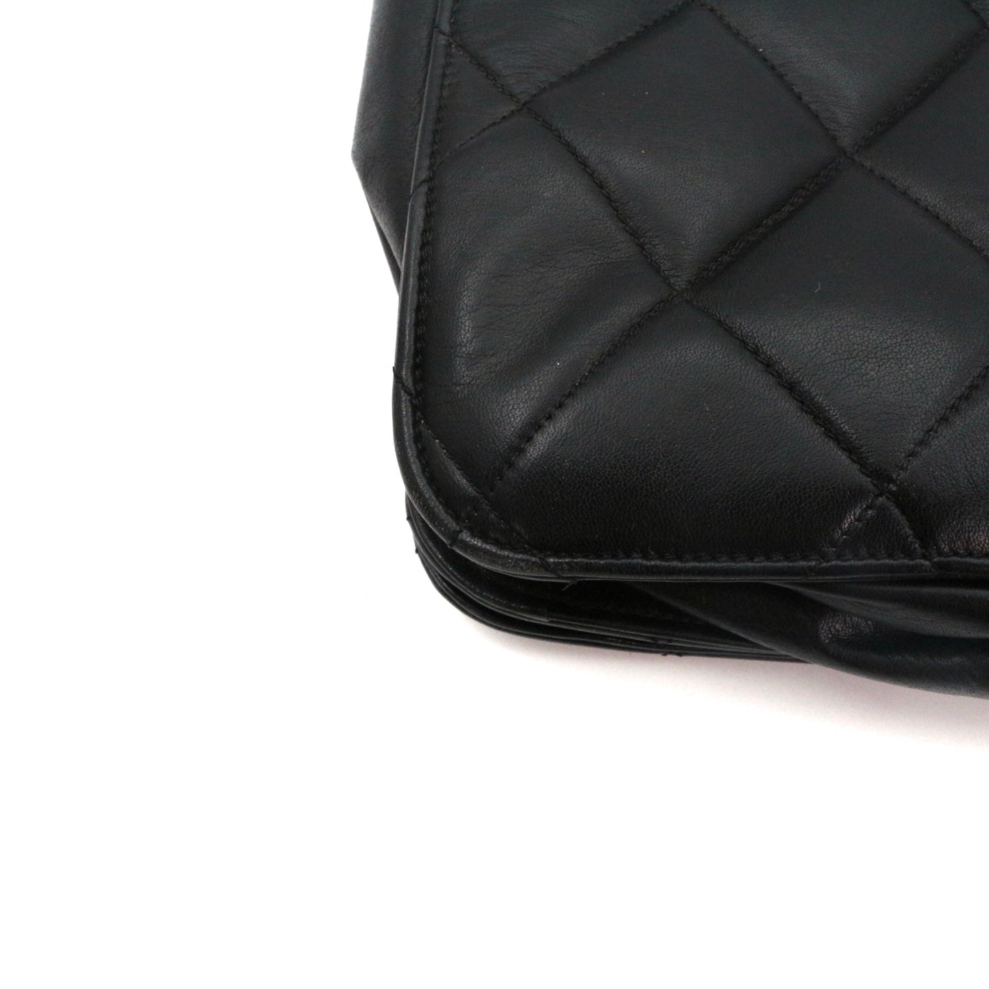 CHANEL Black Lambskin Quilted Large Flap Chain Shoulder Bag [Used]