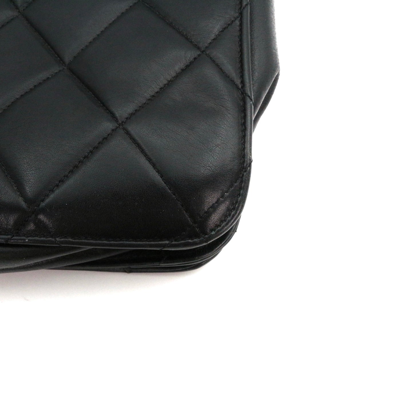 CHANEL Black Lambskin Quilted Large Flap Chain Shoulder Bag [Used]