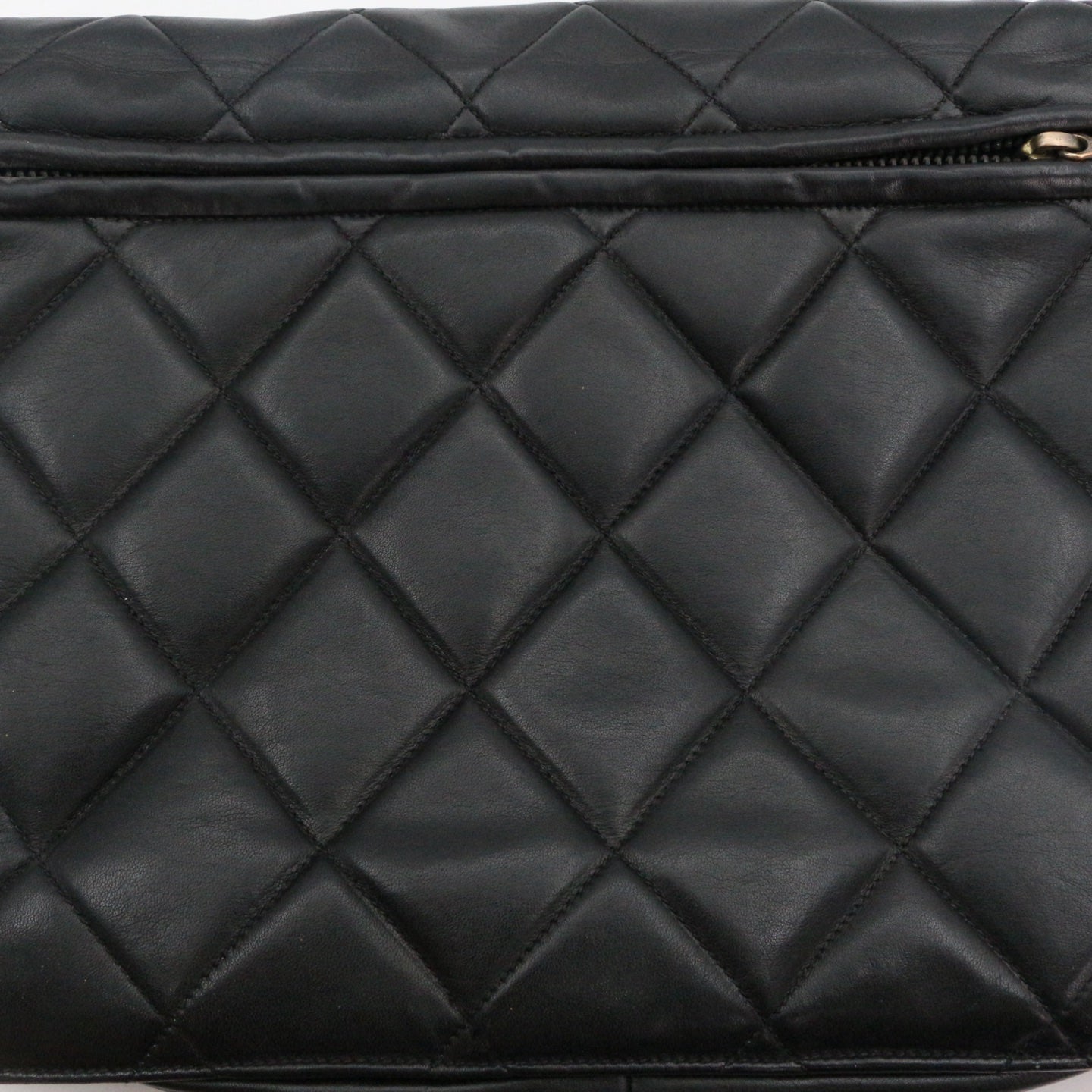 CHANEL Black Lambskin Quilted Large Flap Chain Shoulder Bag [Used]