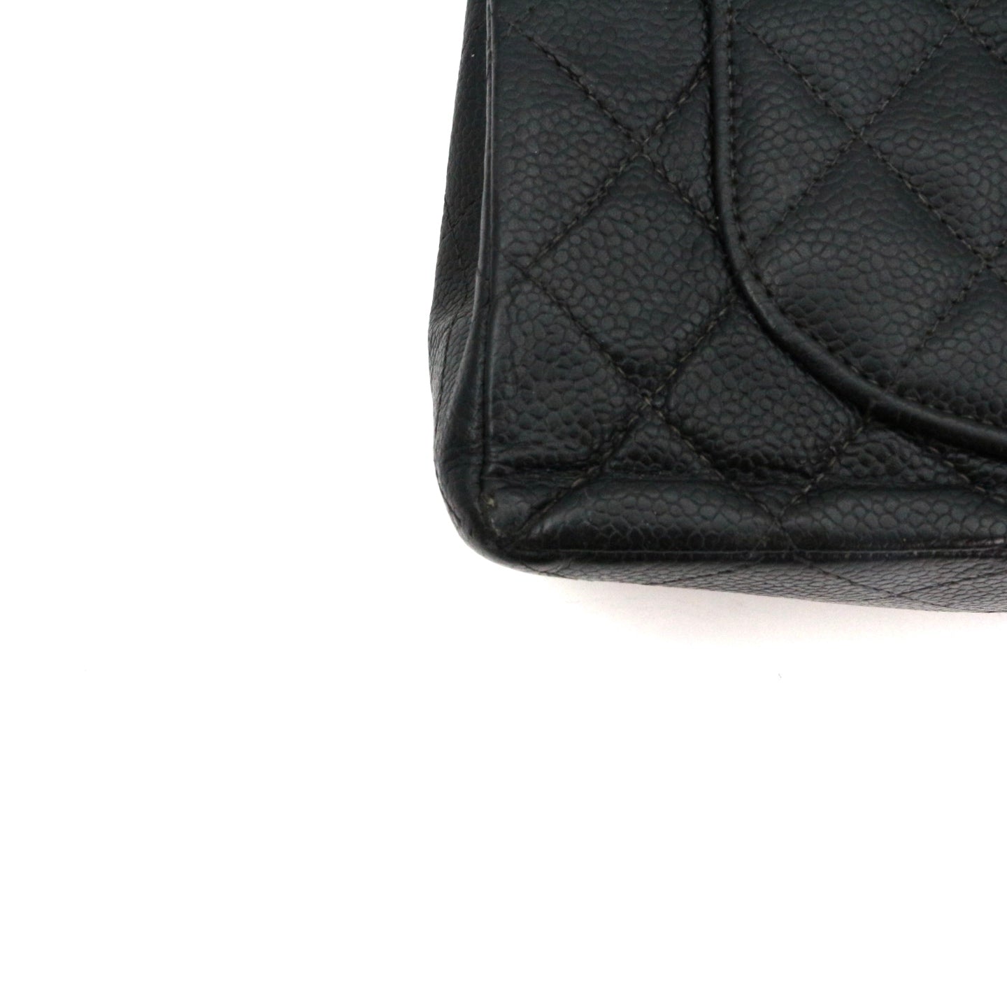 CHANEL Black Caviar Classic Flap 23 Chain Shoulder Bag with Silver Hardware [Used]