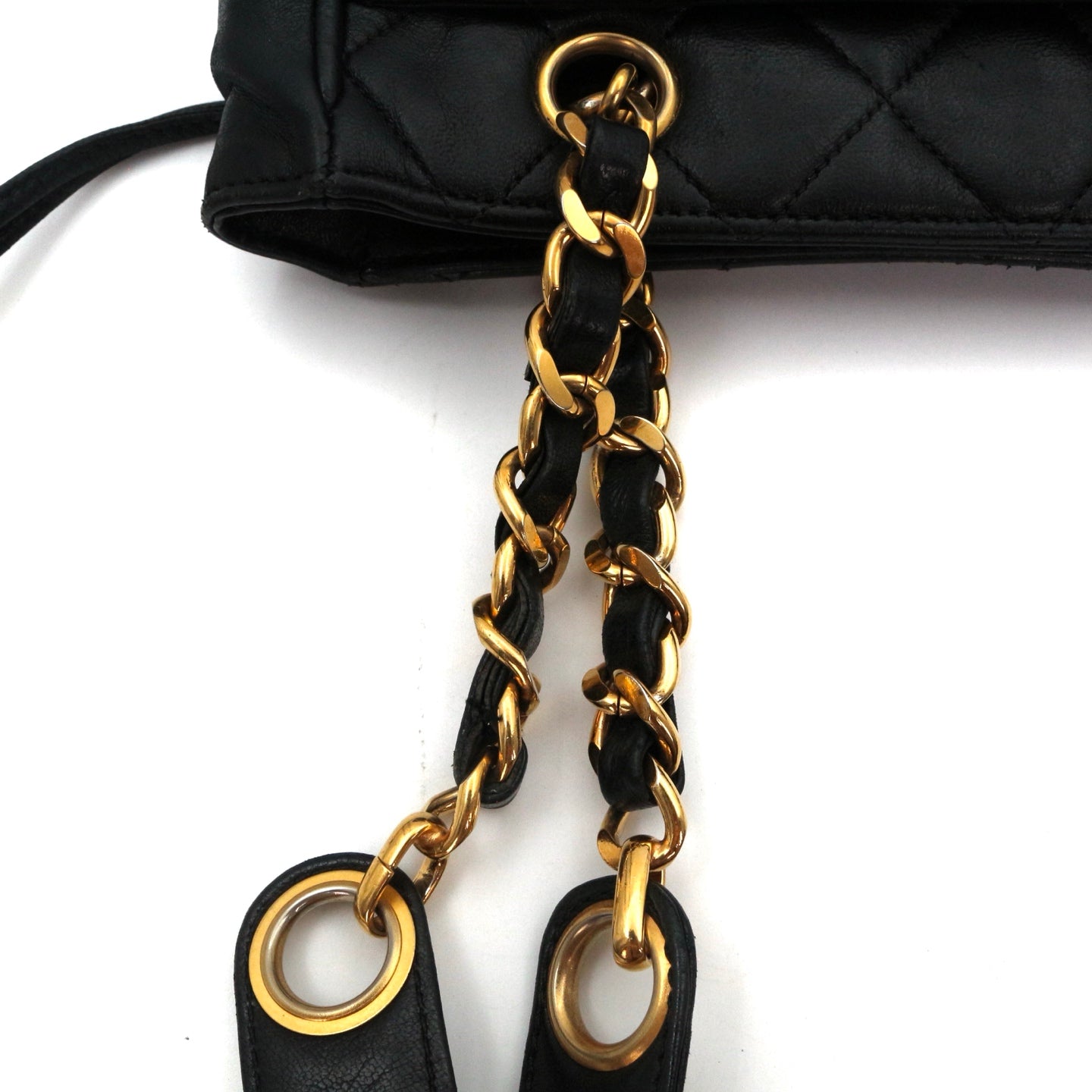 CHANEL Black Lambskin Quilted Golden Ball Tote Shoulder Bag [Used]