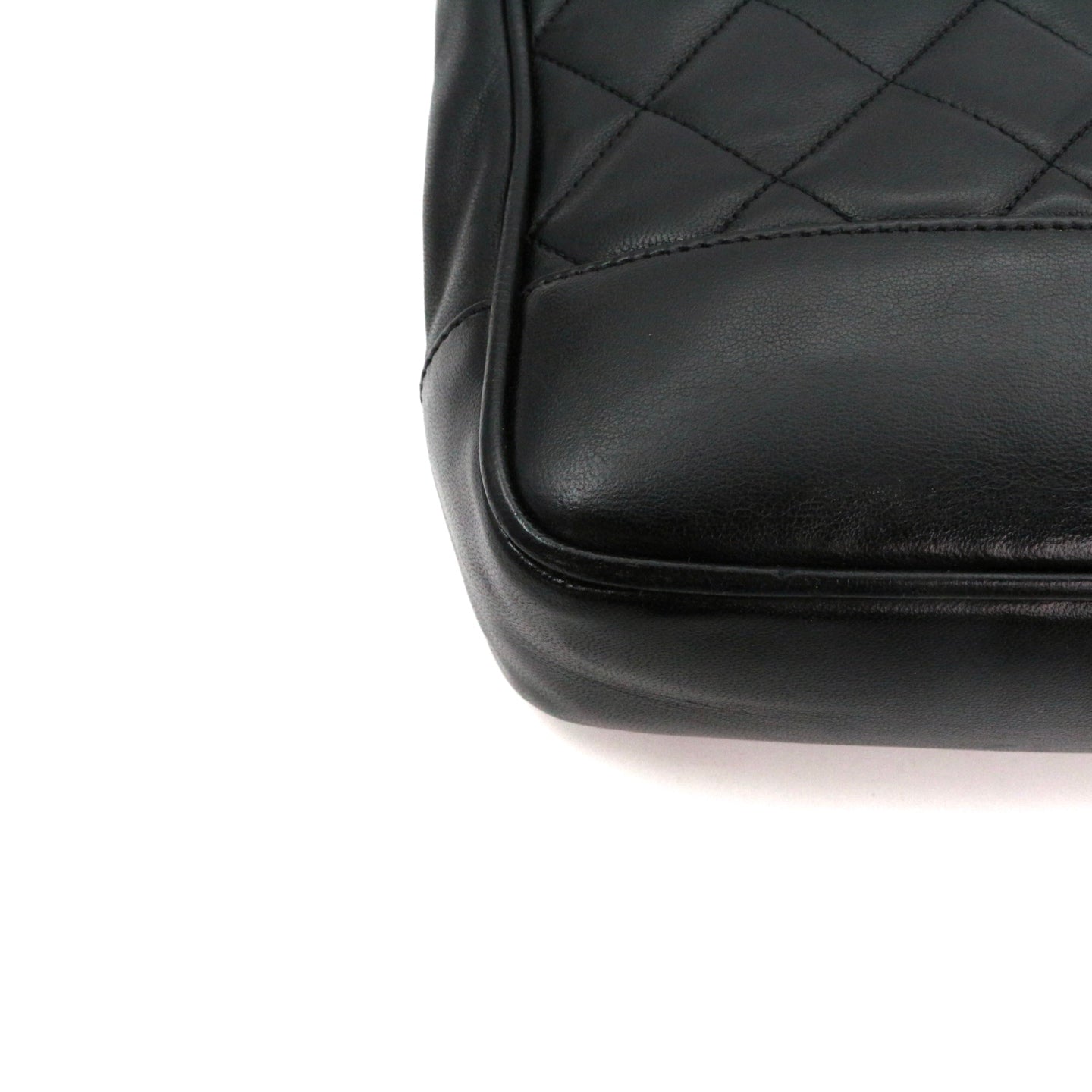 CHANEL Black Lambskin Quilted Golden Ball Tote Shoulder Bag [Used]