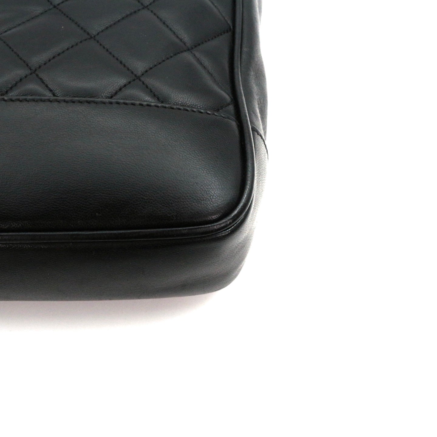 CHANEL Black Lambskin Quilted Golden Ball Tote Shoulder Bag [Used]