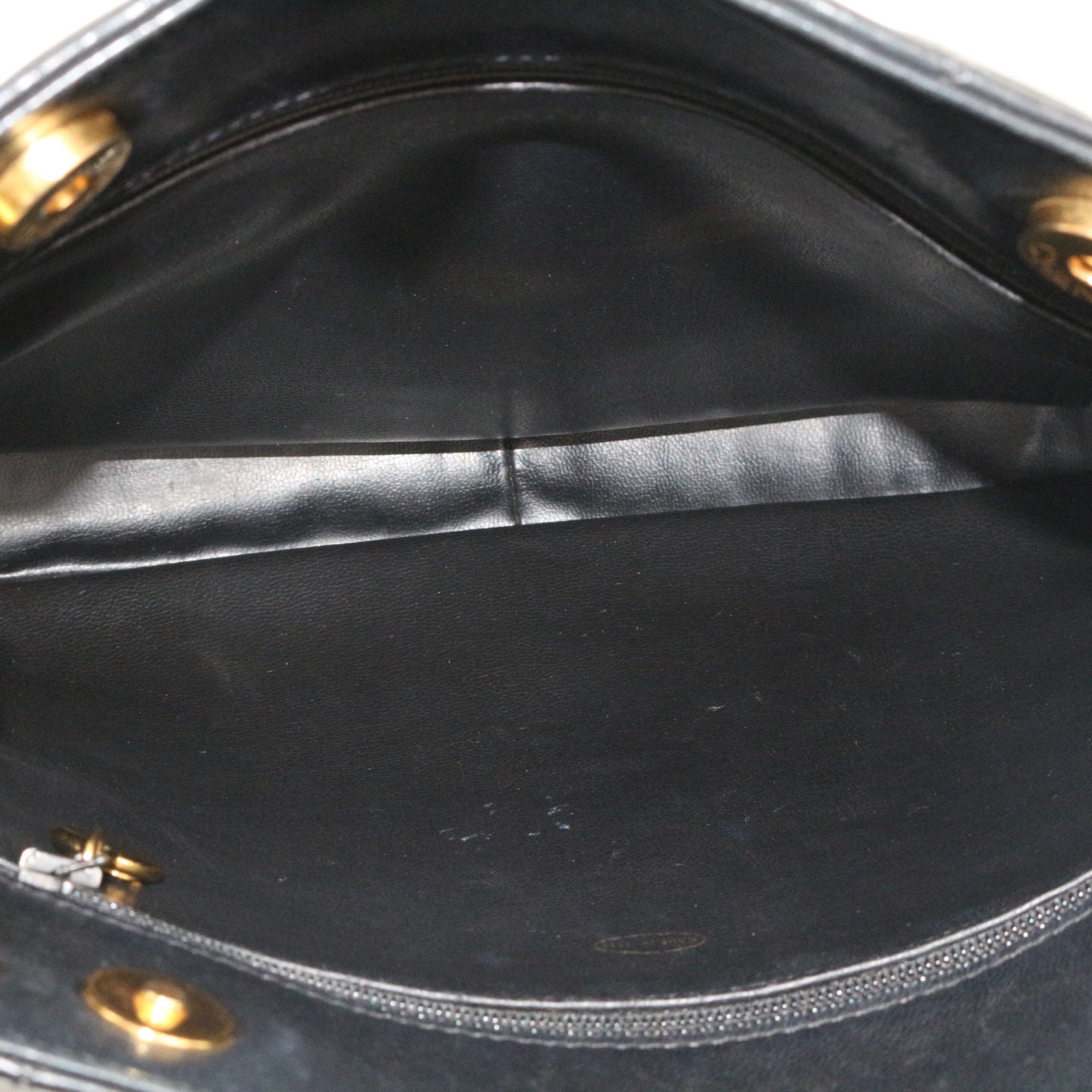 CHANEL Black Lambskin Quilted Golden Ball Tote Shoulder Bag [Used]