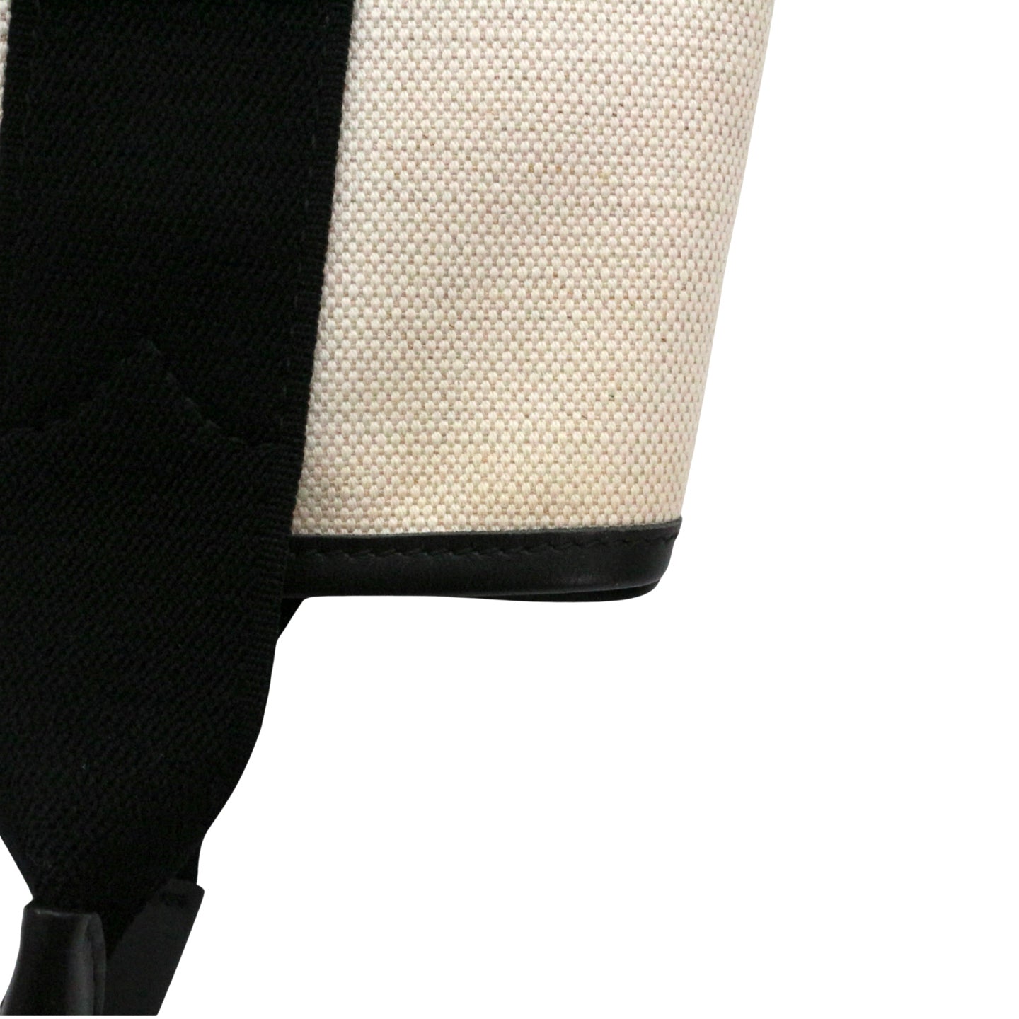BALENCIAGA Small Navy Cabas Black & White Canvas Tote Bag with Pouch [Used]