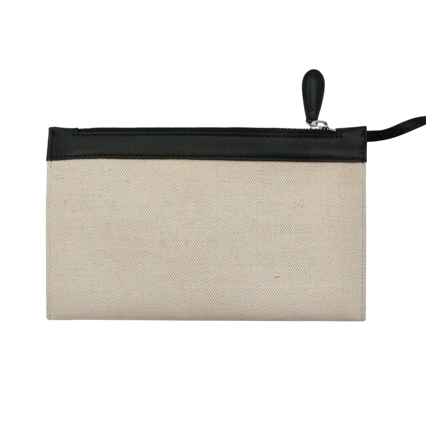 BALENCIAGA Small Navy Cabas Black & White Canvas Tote Bag with Pouch [Used]