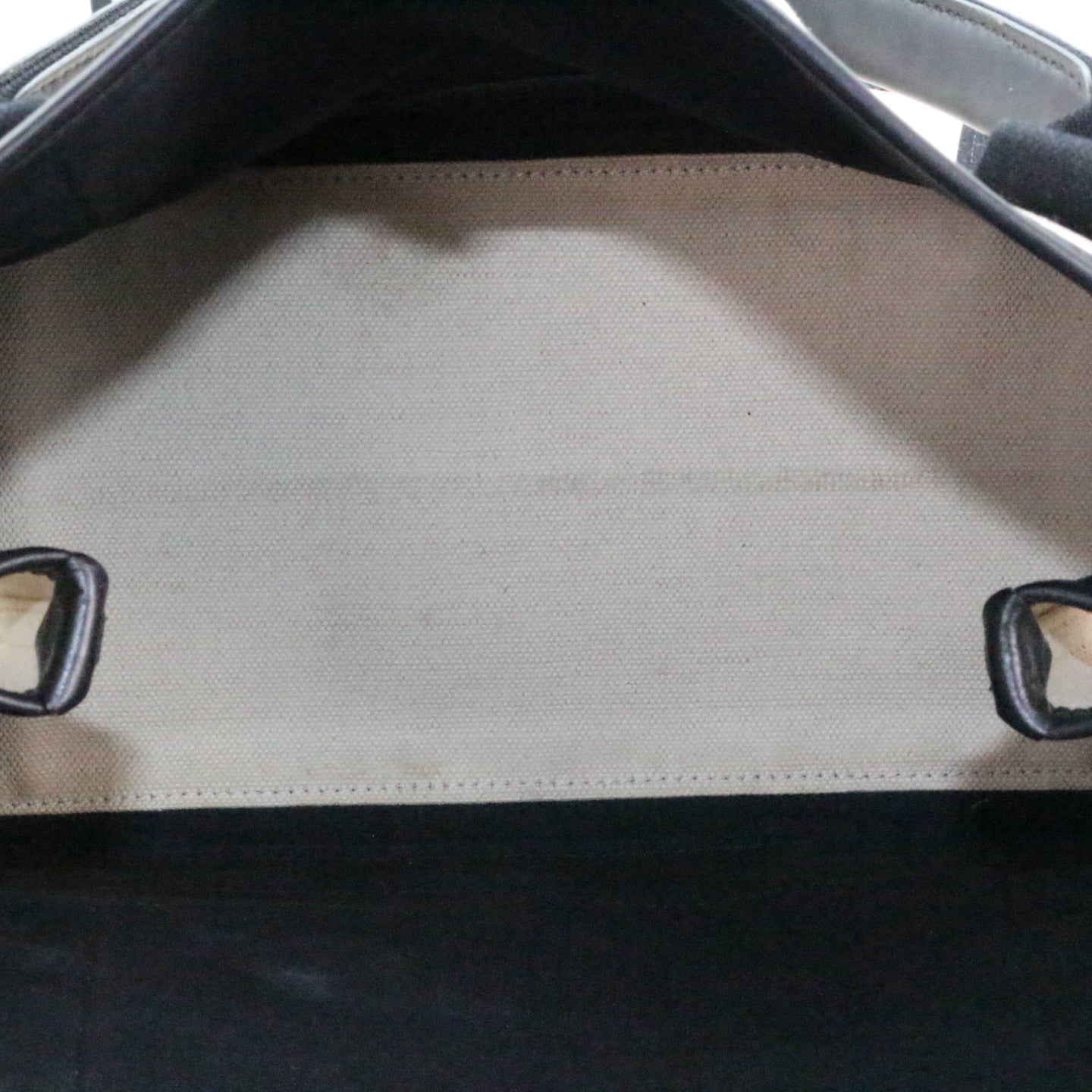 BALENCIAGA Small Navy Cabas Black & White Canvas Tote Bag with Pouch [Used]