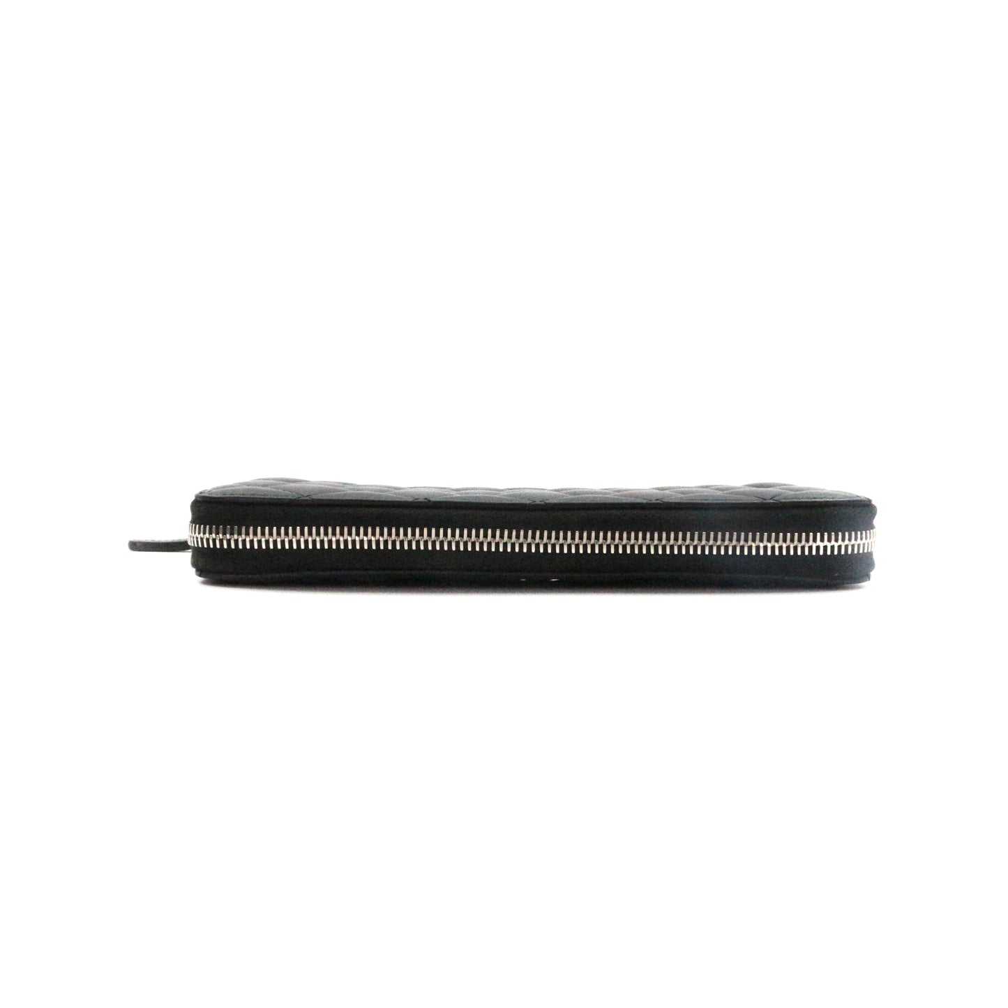 CHANEL Black Quilted Lambskin Zip-Around Long Wallet with Full Set [Used]
