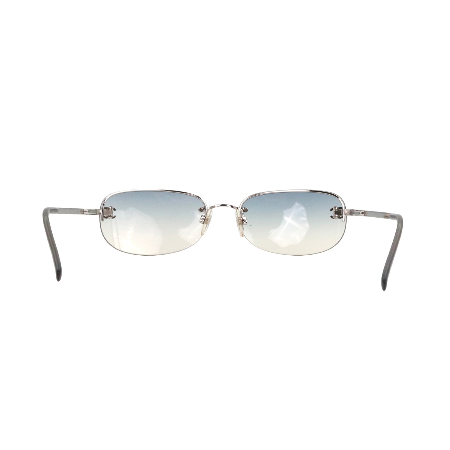 CHANEL Blue Gradient Rimless CC Logo Y2K Sunglasses [Used]