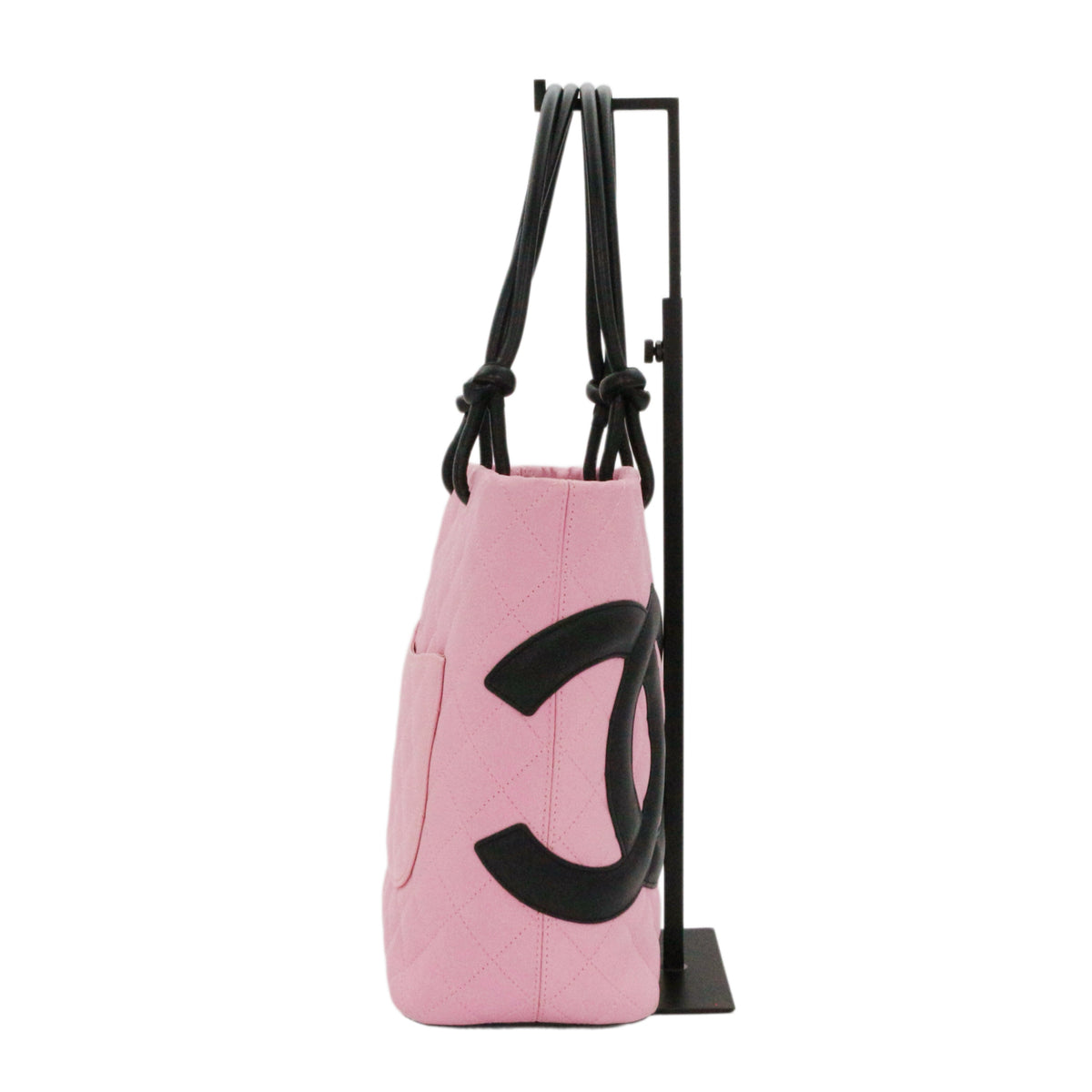CHANEL Pink & Black Cambon Line Small Tote Bag [Used]